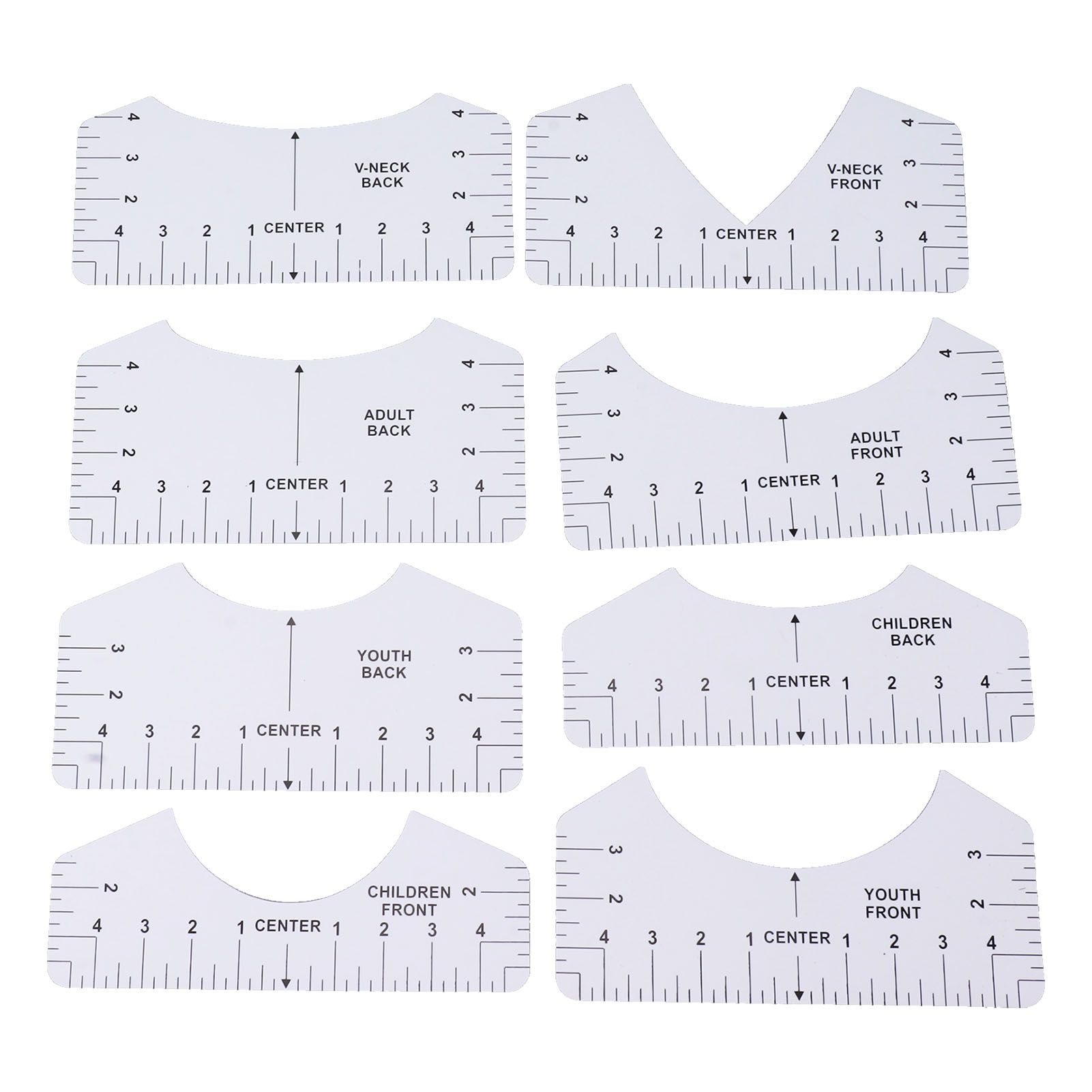 8PCS T Shirt Ruler Guide PVC Clothing Centering Design T Shirt Alignment Tool for Heat Press Accessories - Image 1