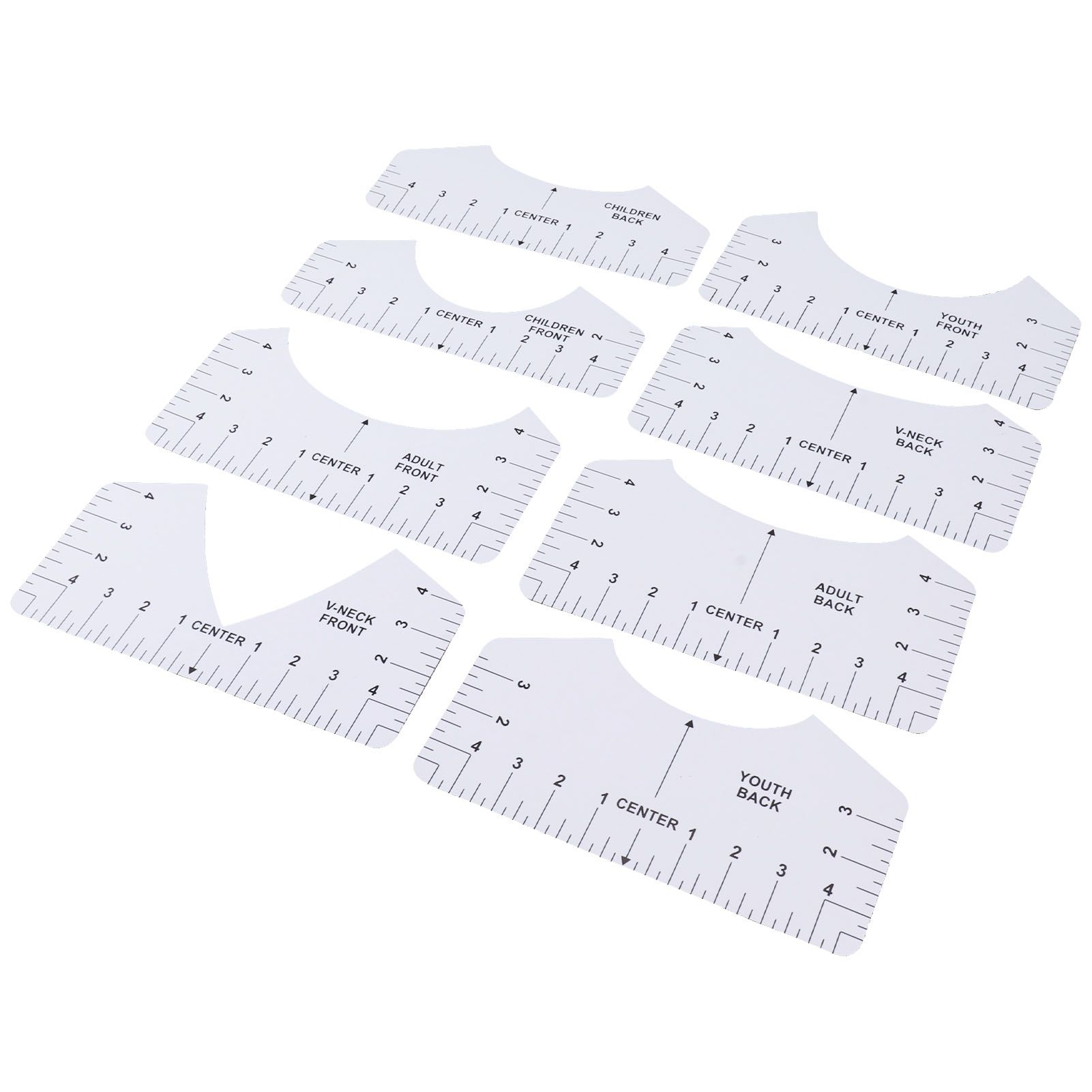 8PCS T Shirt Ruler Guide PVC Clothing Centering Design T Shirt Alignment Tool for Heat Press Accessories - Image 4