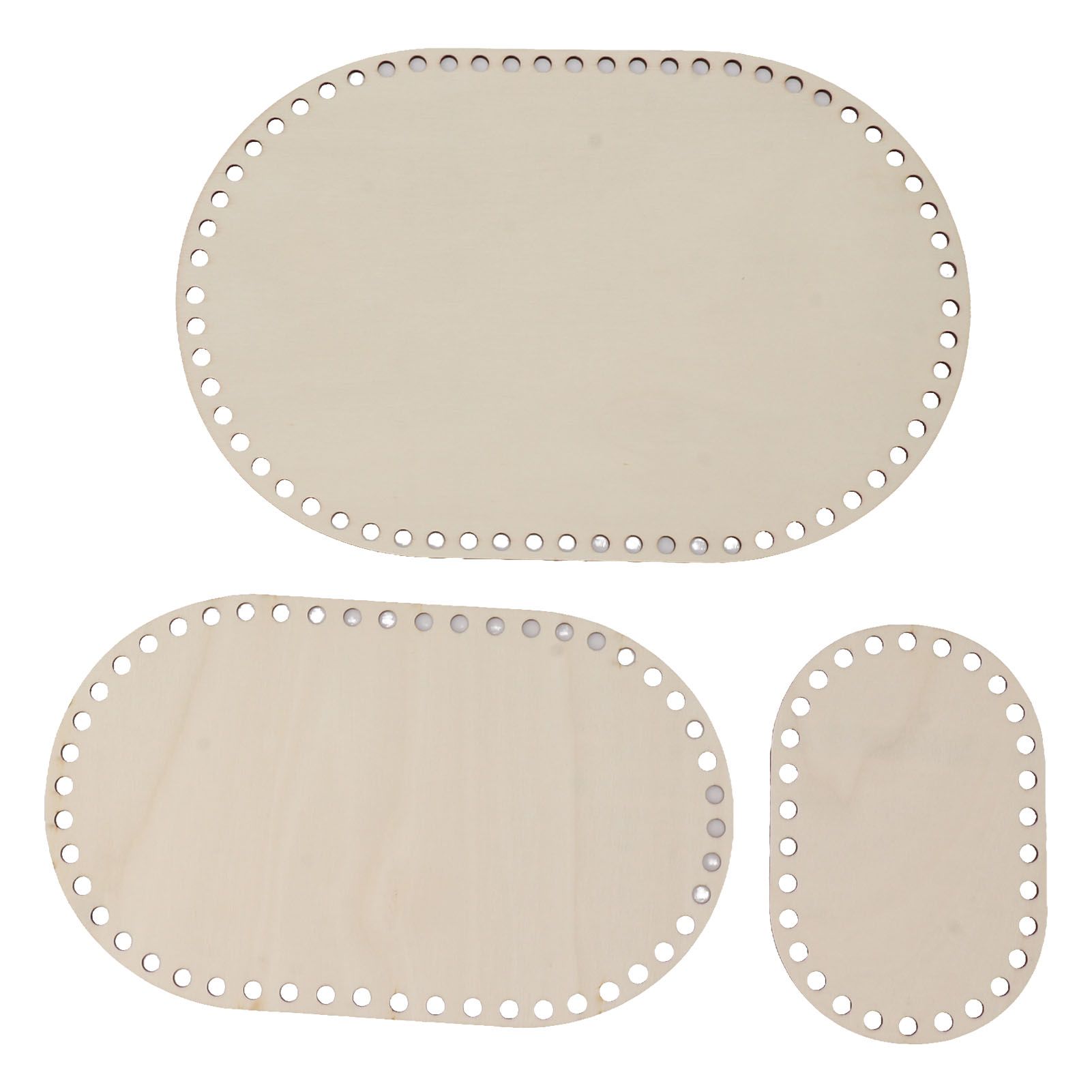 3Pcs Wooden Basket Bottom Oval Blank Solid Crochet Basket Wood Base for DIY Basket Weaving Supplies Craft Making - Image 1
