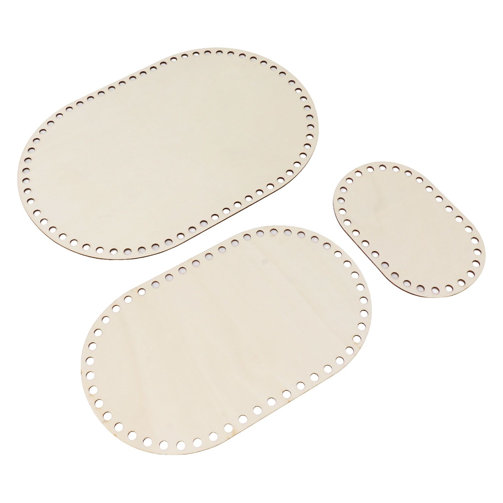 3Pcs Wooden Basket Bottom Oval Blank Solid Crochet Basket Wood Base for DIY Basket Weaving Supplies Craft Making - Image 4