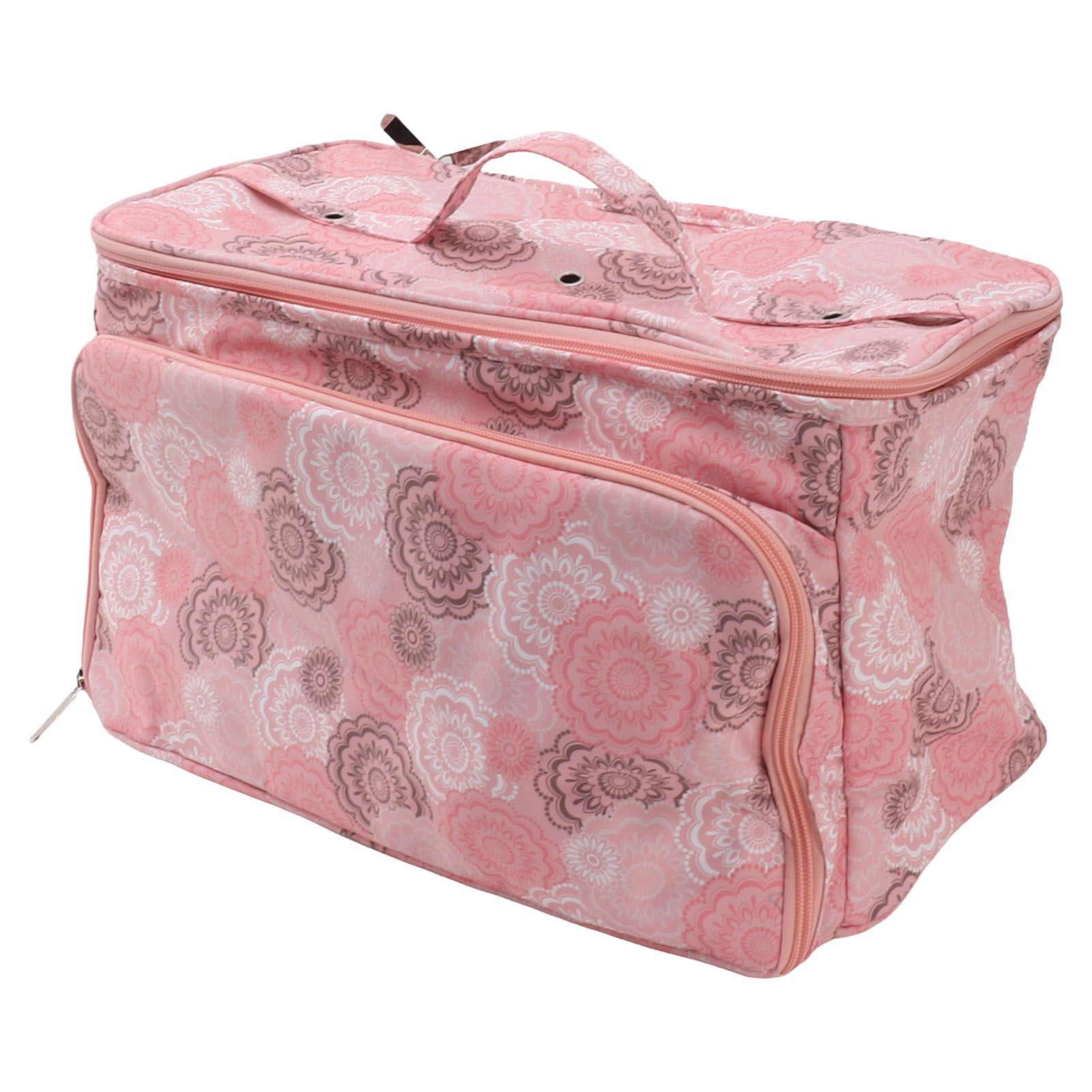 Knitting Bag Pink Oxford Cloth DIY Multifunctional Portable Crochet Holder Bag with Dividers for Knitting Needles Yarn Balls Sewing Supplies - Image 2