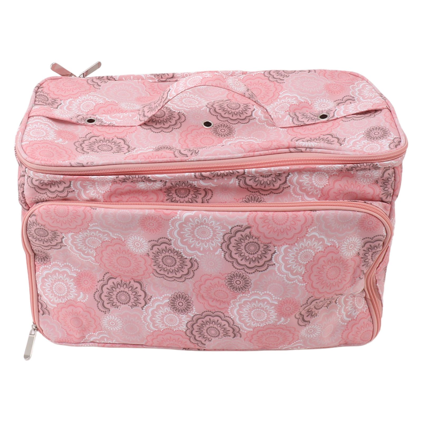 Knitting Bag Pink Oxford Cloth DIY Multifunctional Portable Crochet Holder Bag with Dividers for Knitting Needles Yarn Balls Sewing Supplies - Image 3