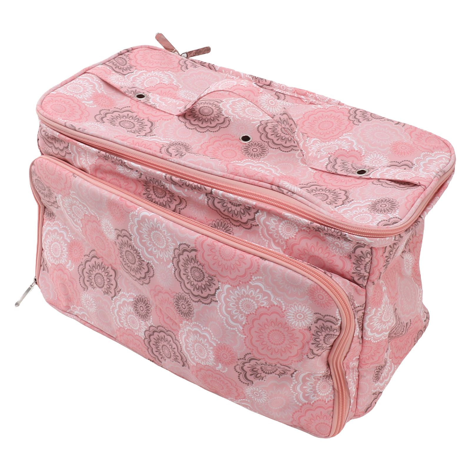 Knitting Bag Pink Oxford Cloth DIY Multifunctional Portable Crochet Holder Bag with Dividers for Knitting Needles Yarn Balls Sewing Supplies - Image 4