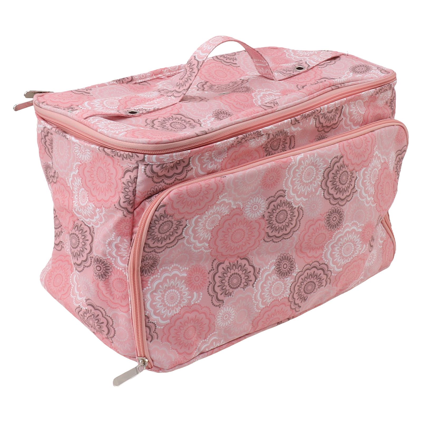 Knitting Bag Pink Oxford Cloth DIY Multifunctional Portable Crochet Holder Bag with Dividers for Knitting Needles Yarn Balls Sewing Supplies - Image 5