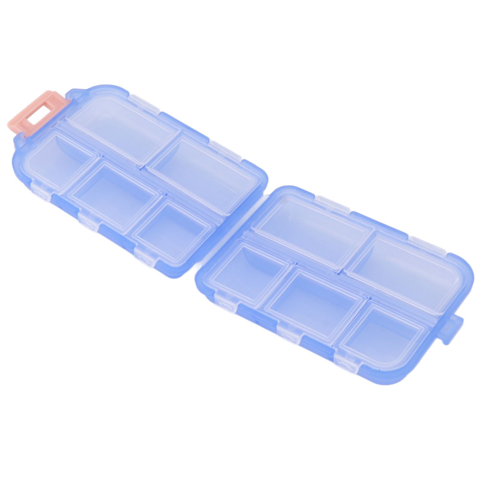 Medicine Box Medicine Case Plastic Waterproof 10 Compartments Buckle Lock Weekly Portable Medicine Container Blue - Image 3