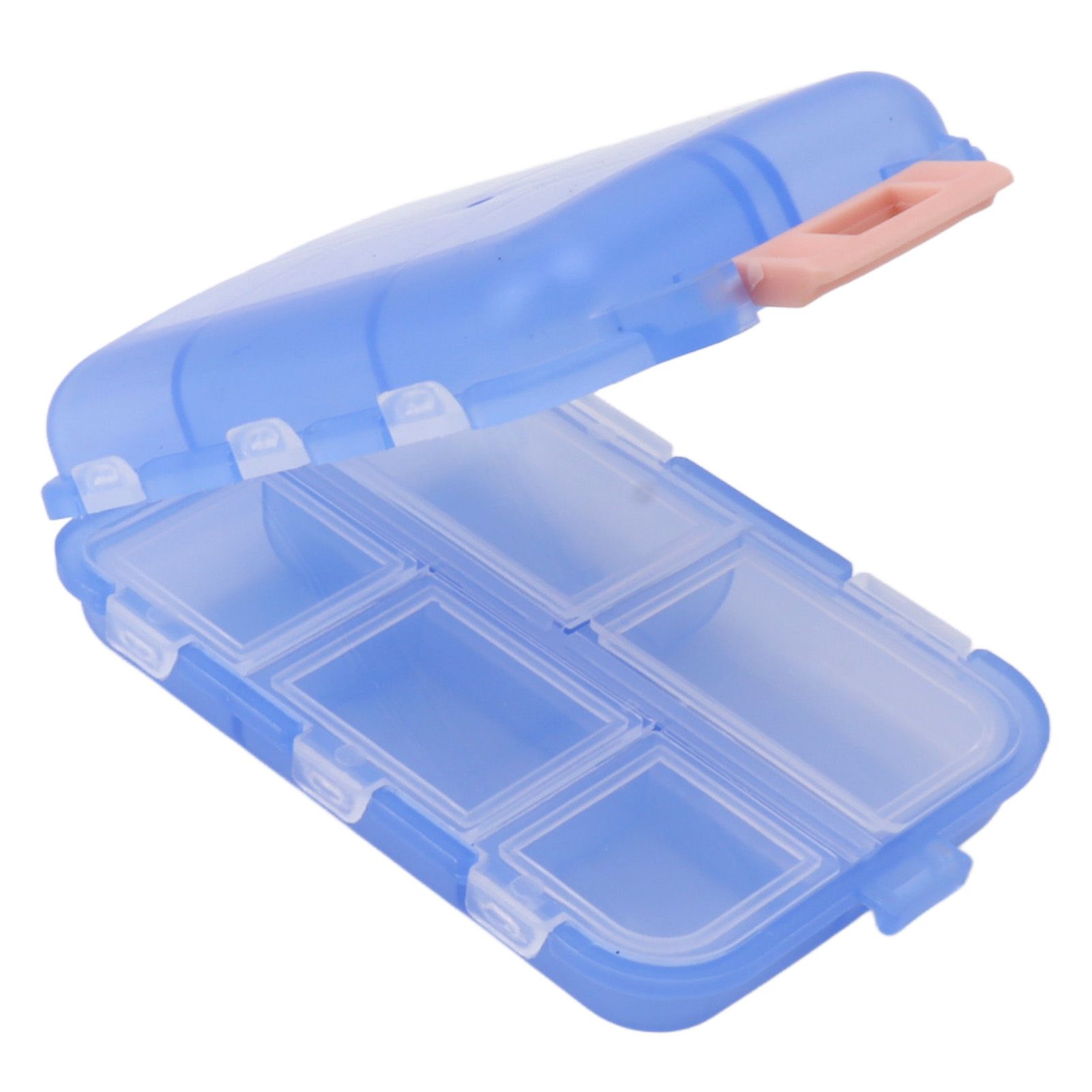 Medicine Box Medicine Case Plastic Waterproof 10 Compartments Buckle Lock Weekly Portable Medicine Container Blue - Image 5