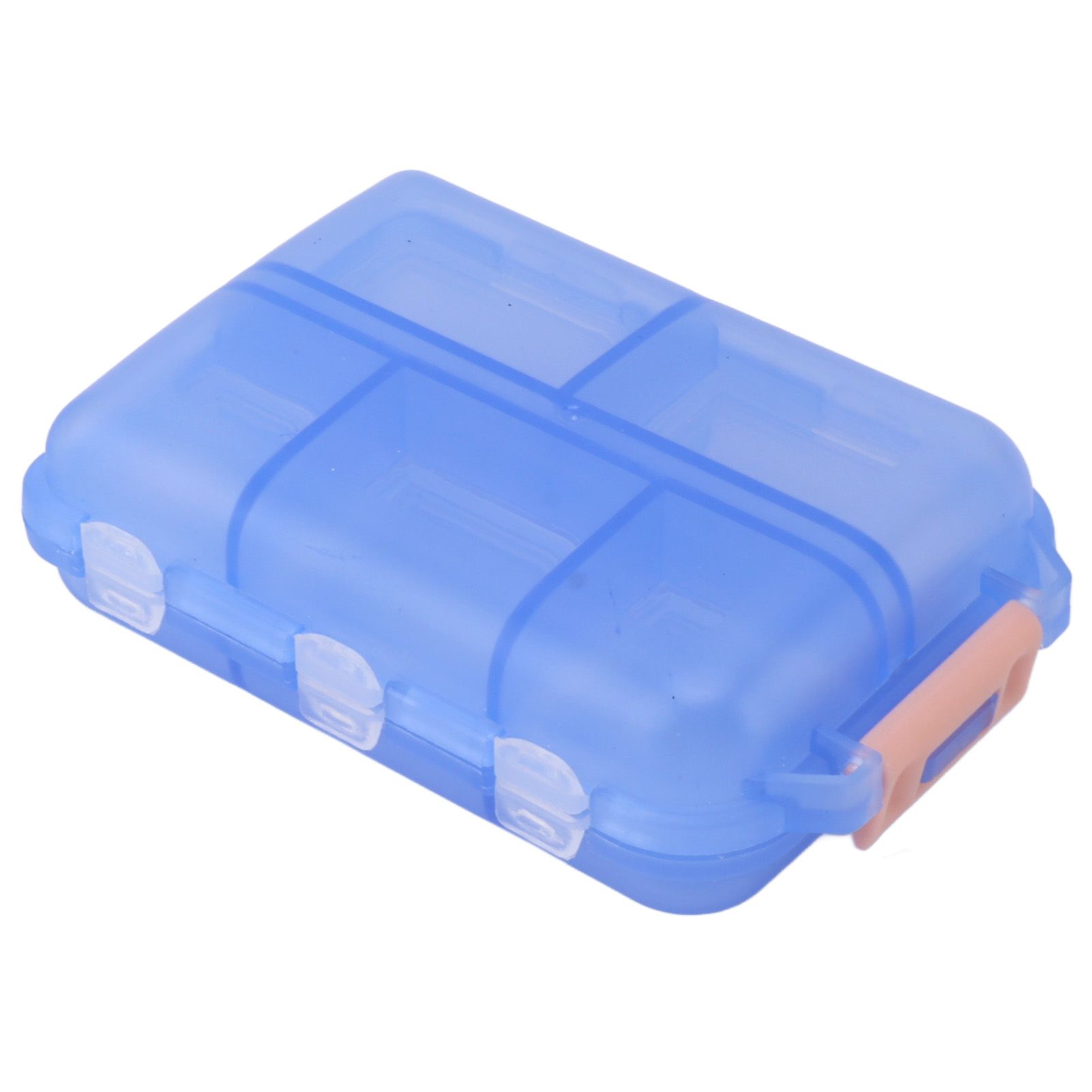 Medicine Box Medicine Case Plastic Waterproof 10 Compartments Buckle Lock Weekly Portable Medicine Container Blue - Image 8