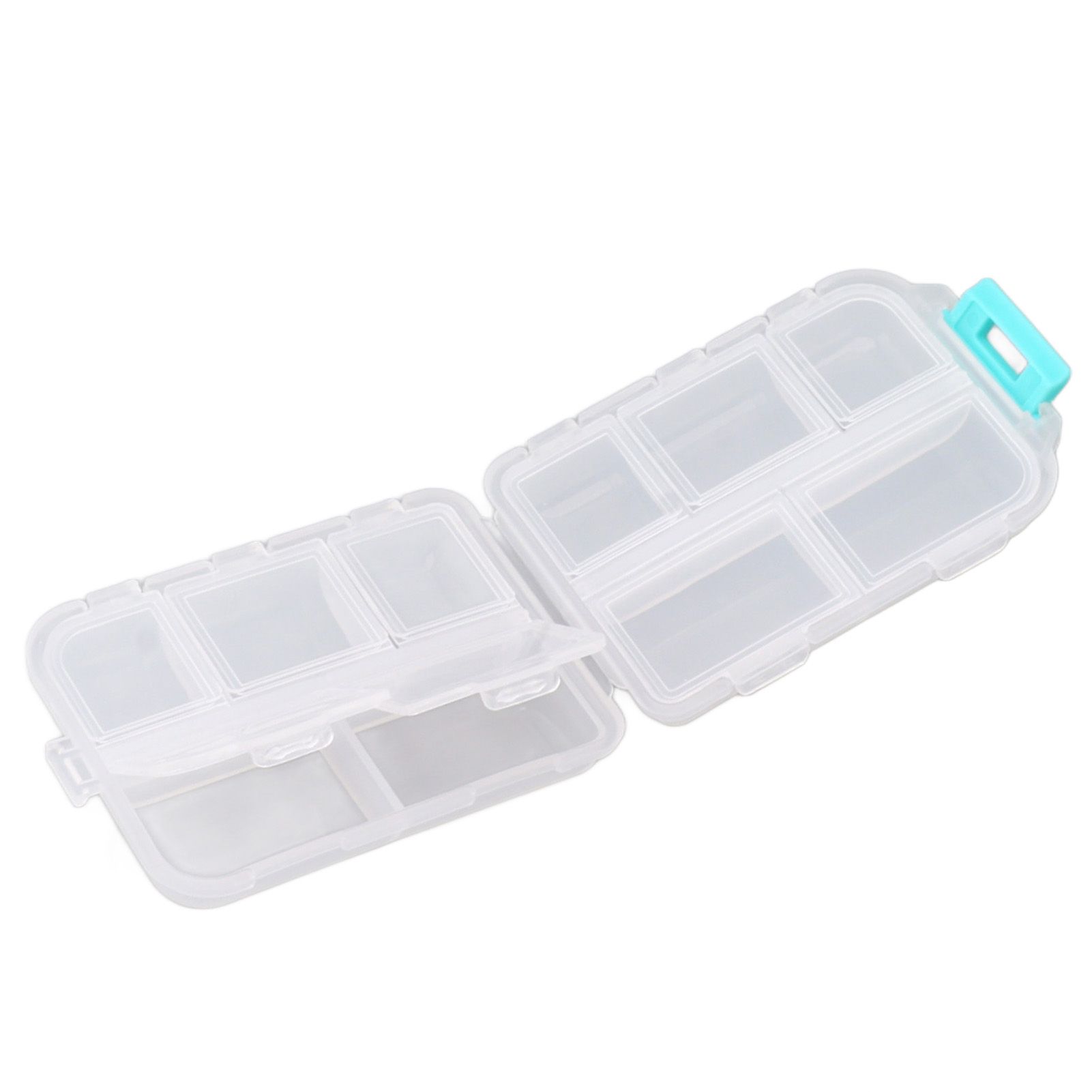 Medicine Box Medicine Case Plastic Waterproof 10 Compartments Buckle Lock Weekly Portable Medicine Container White - Image 2