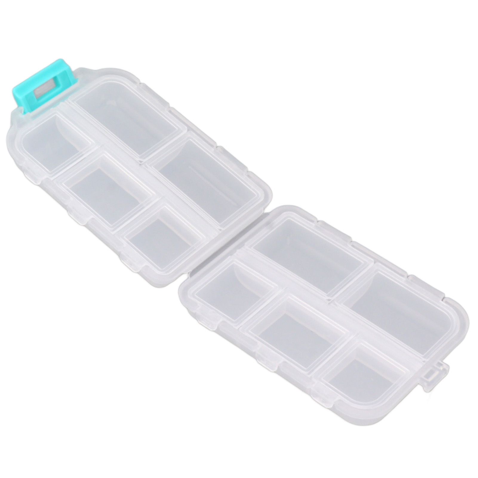 Medicine Box Medicine Case Plastic Waterproof 10 Compartments Buckle Lock Weekly Portable Medicine Container White - Image 3