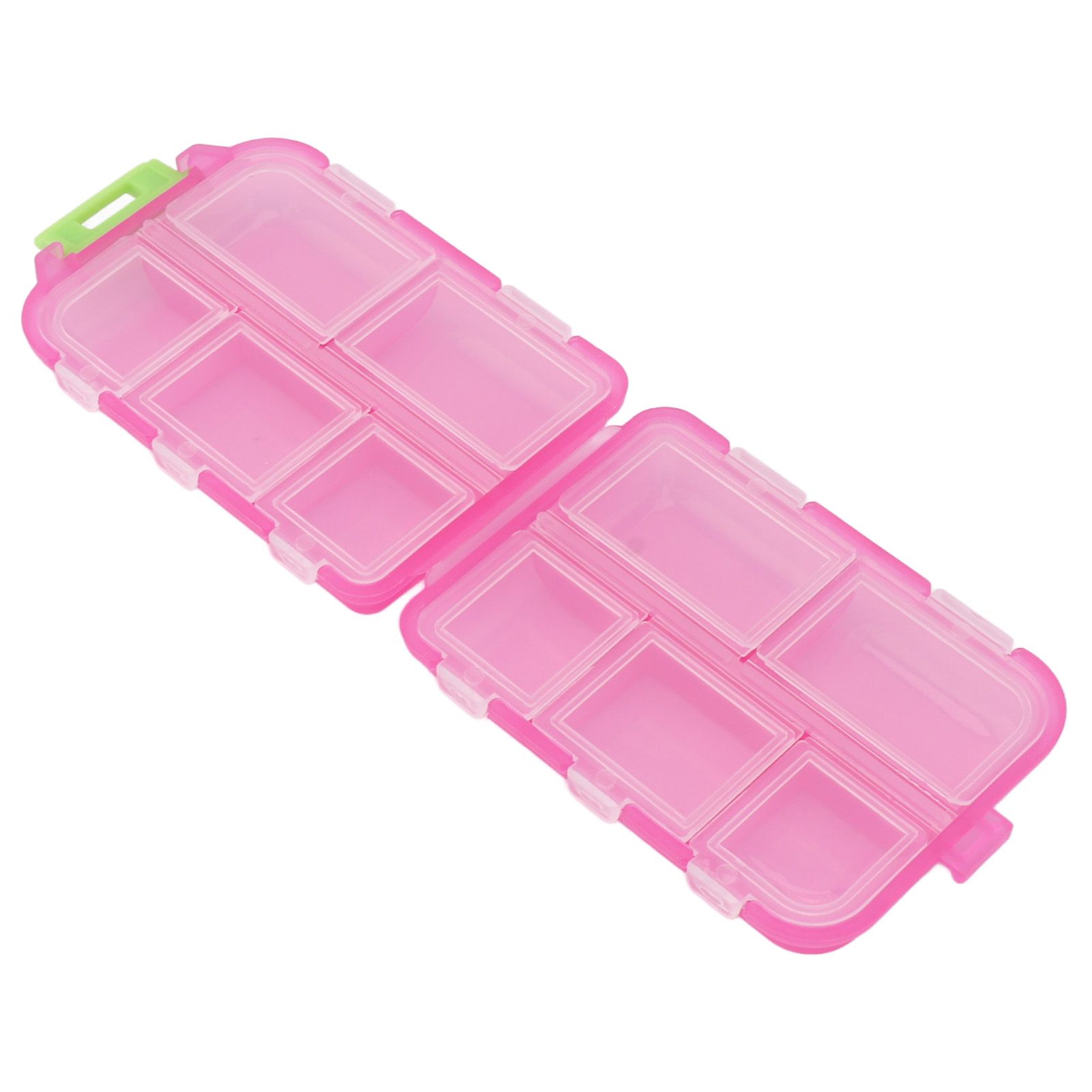 Medicine Box Medicine Case Plastic Waterproof 10 Compartments Buckle Lock Weekly Portable Medicine Container Rose Red - Image 3