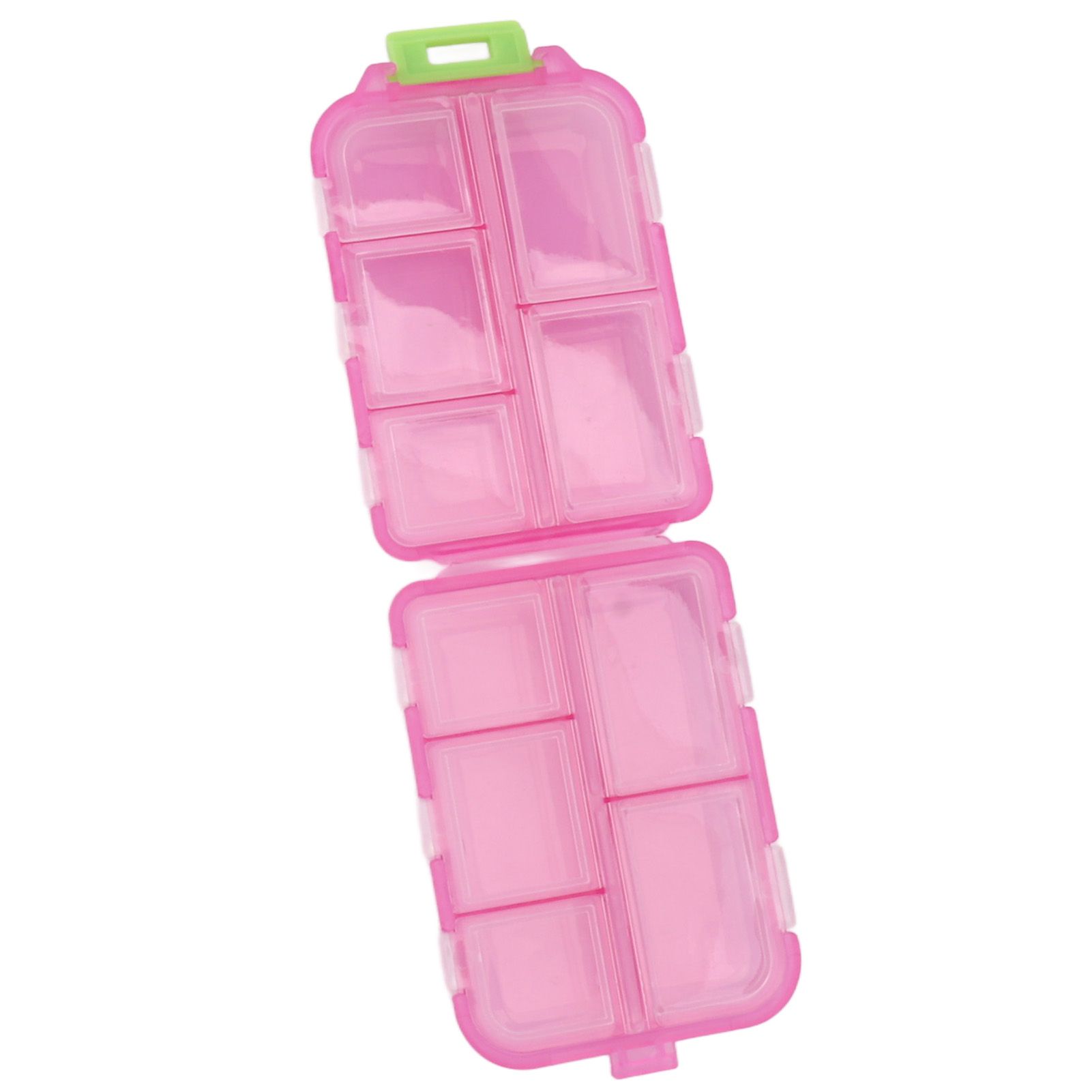Medicine Box Medicine Case Plastic Waterproof 10 Compartments Buckle Lock Weekly Portable Medicine Container Rose Red - Image 4
