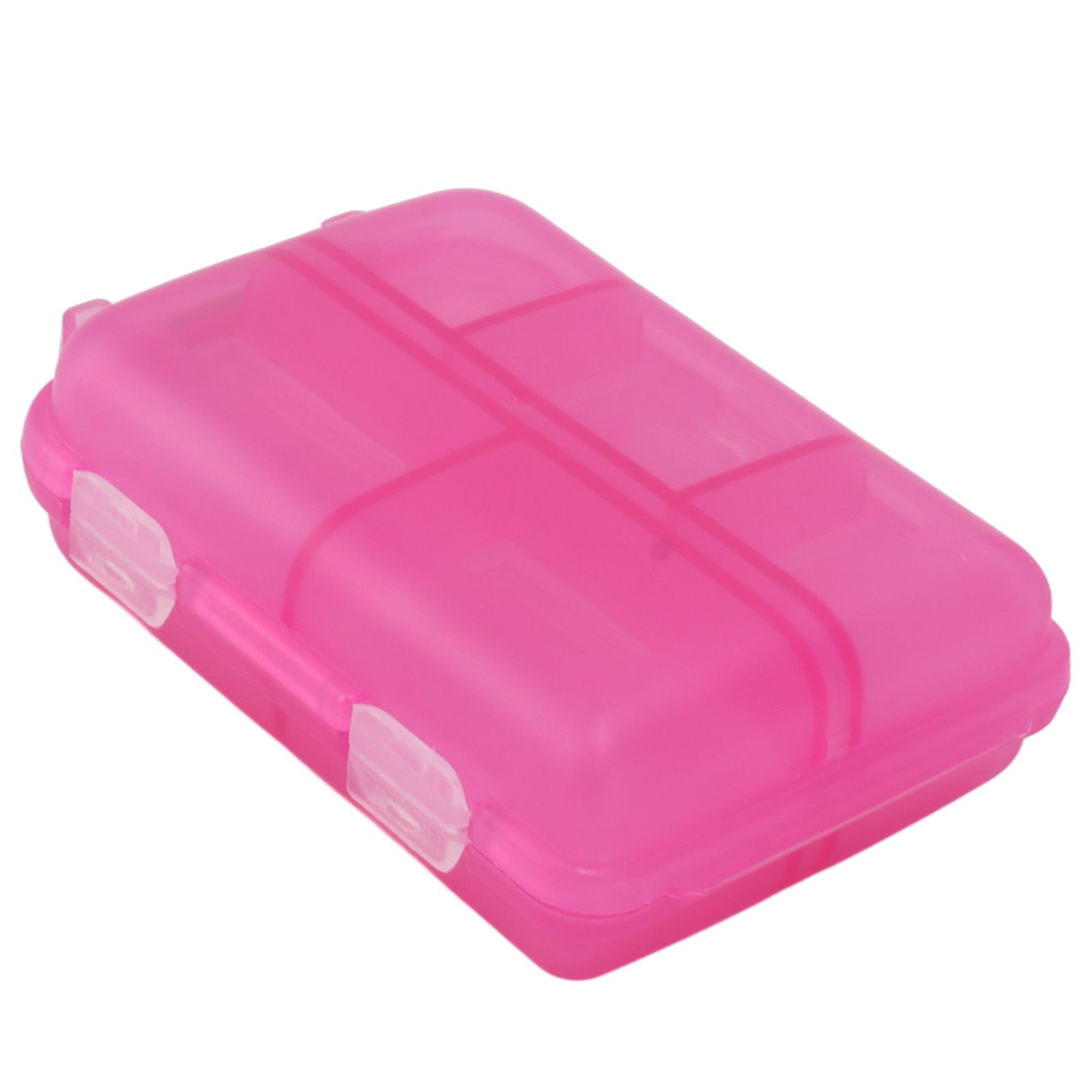 Medicine Box Medicine Case Plastic Waterproof 10 Compartments Buckle Lock Weekly Portable Medicine Container Rose Red - Image 7