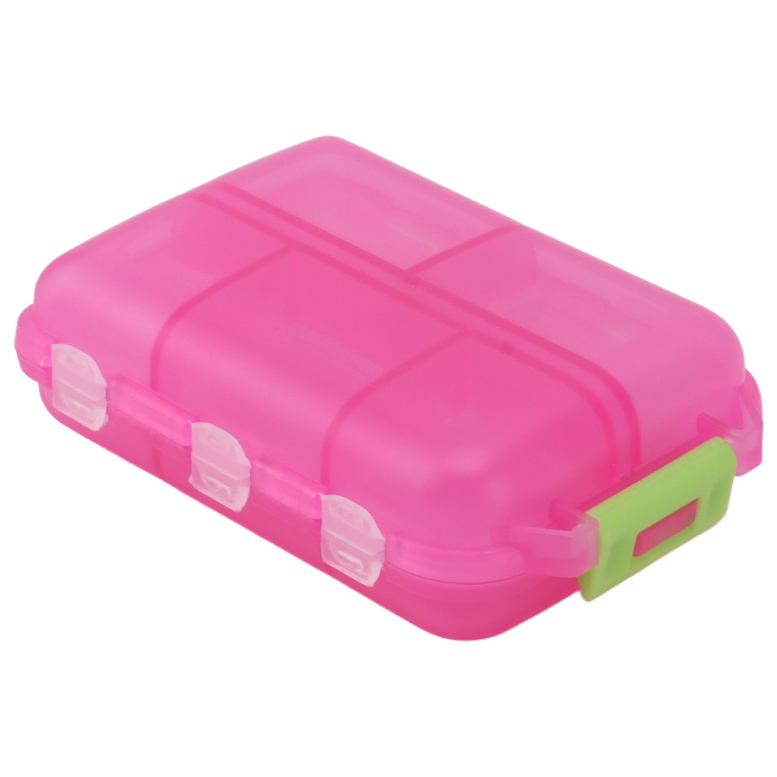 Medicine Box Medicine Case Plastic Waterproof 10 Compartments Buckle Lock Weekly Portable Medicine Container Rose Red - Image 8