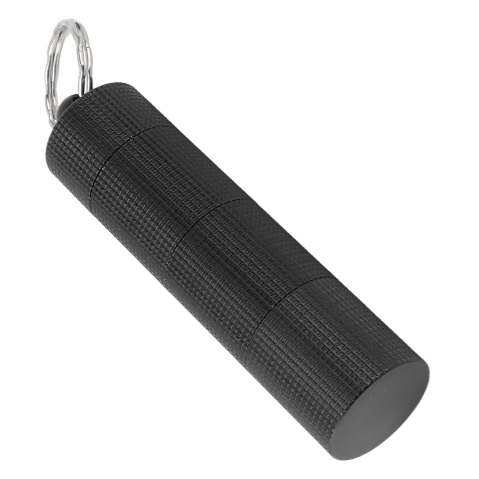 Keychain Medicine Holder Case 3 Compartment Waterproof Metal Travel Tablet Capsule Holder for Outdoor Black - Image 7