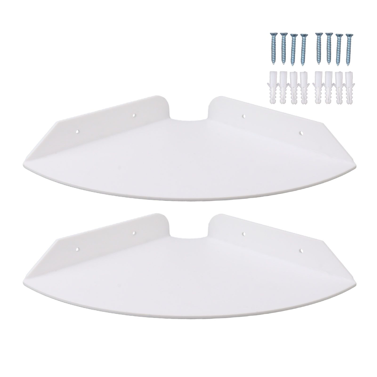2pcs Wall Mount Floating Corner Shelves Quarter Round Hanging Corner Shelves for Bedrooms Living Rooms Shower Room White - Image 1