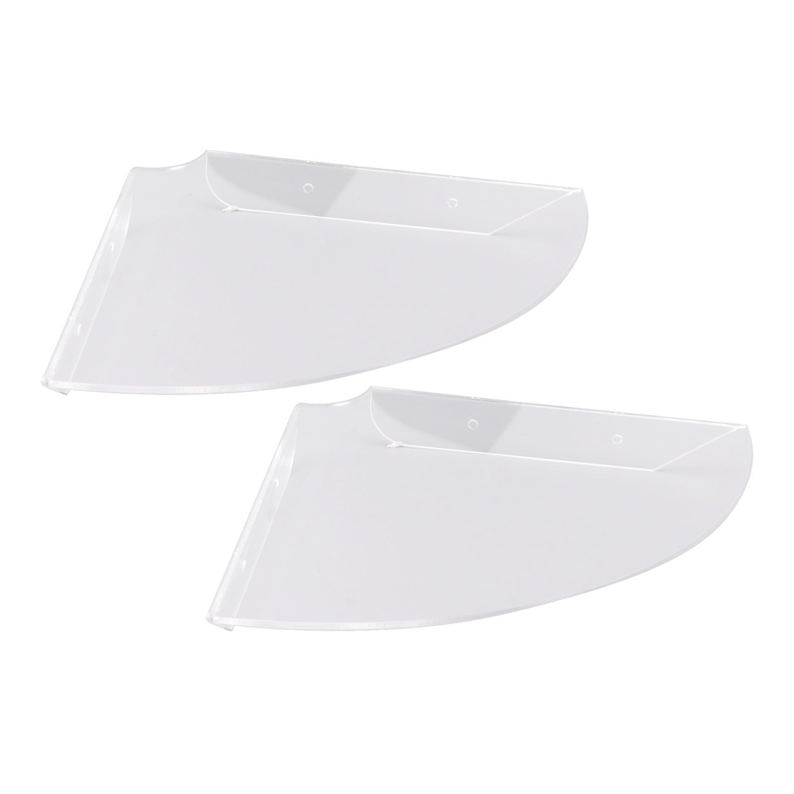 2pcs Wall Mount Floating Corner Shelves Quarter Round Hanging Corner Shelves for Bedrooms Living Rooms Shower Room Transparent - Image 3