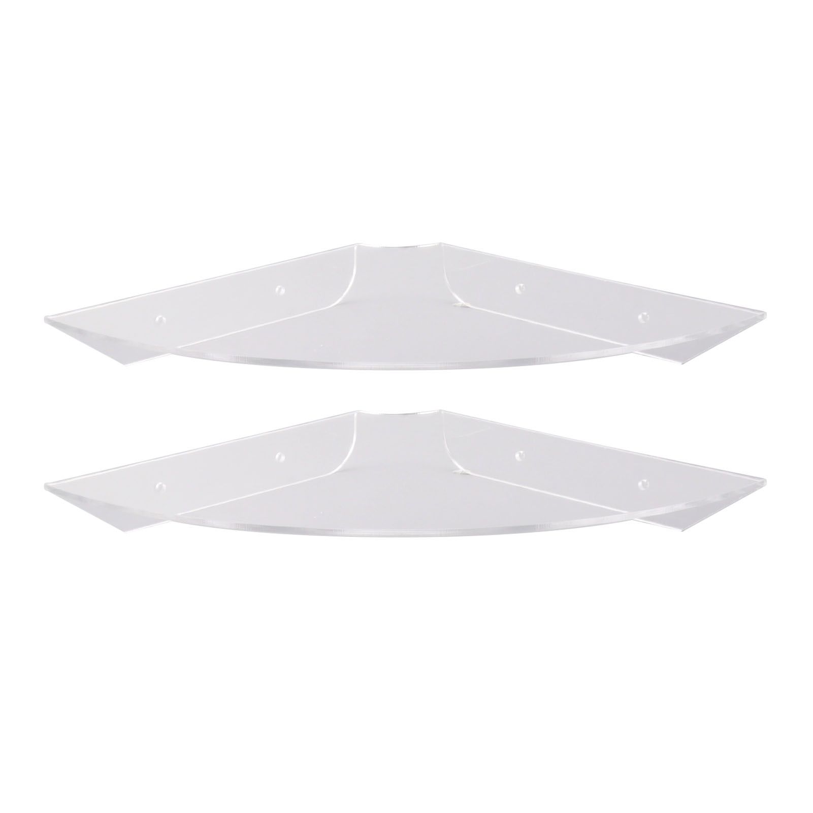 2pcs Wall Mount Floating Corner Shelves Quarter Round Hanging Corner Shelves for Bedrooms Living Rooms Shower Room Transparent - Image 4