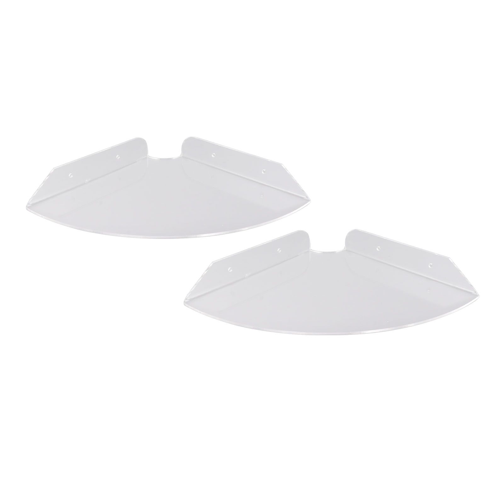 2pcs Wall Mount Floating Corner Shelves Quarter Round Hanging Corner Shelves for Bedrooms Living Rooms Shower Room Transparent - Image 8