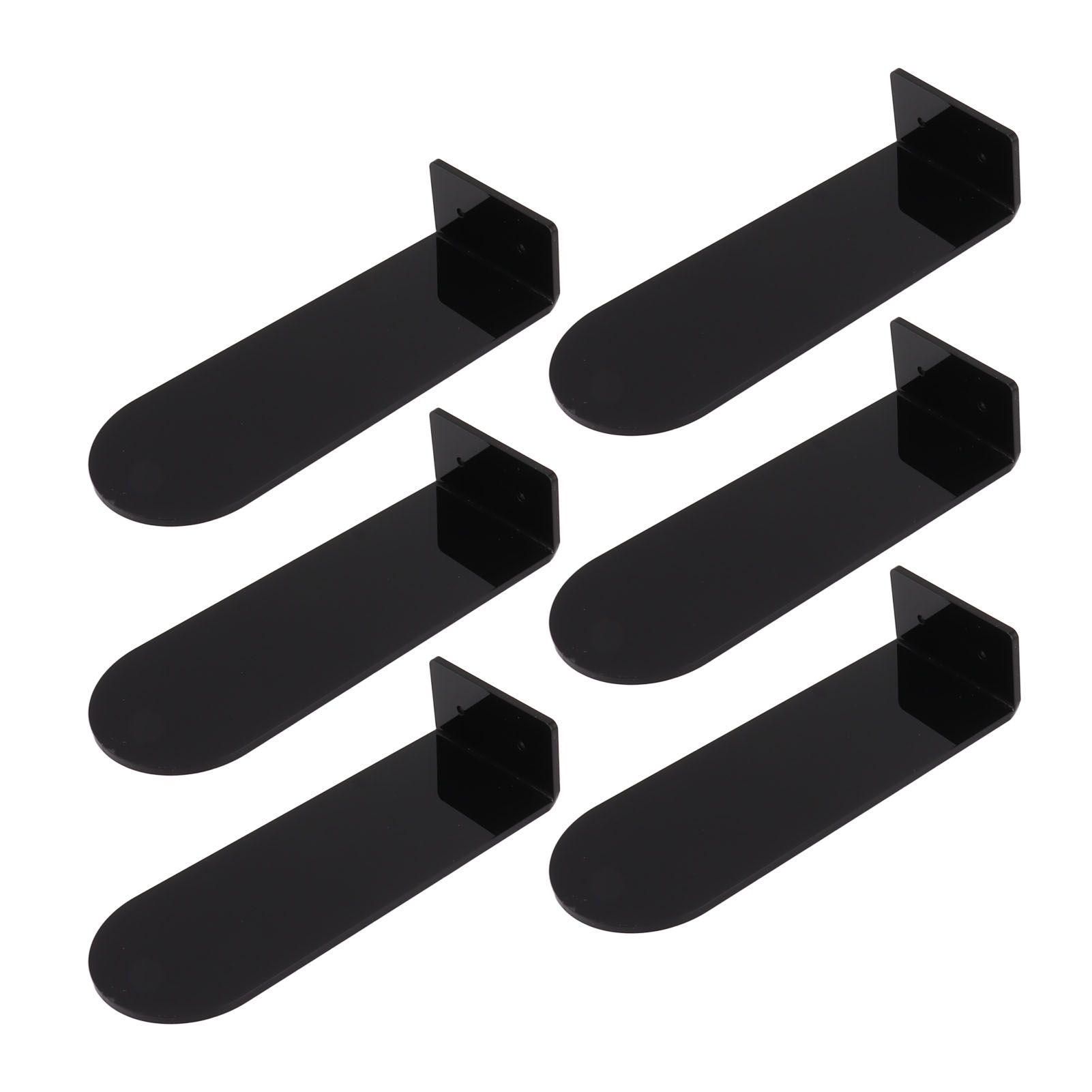 6pcs Floating Shoe Shelves 7.9in Length Acrylic Shoe Display for Footwear Collection Black - Image 2