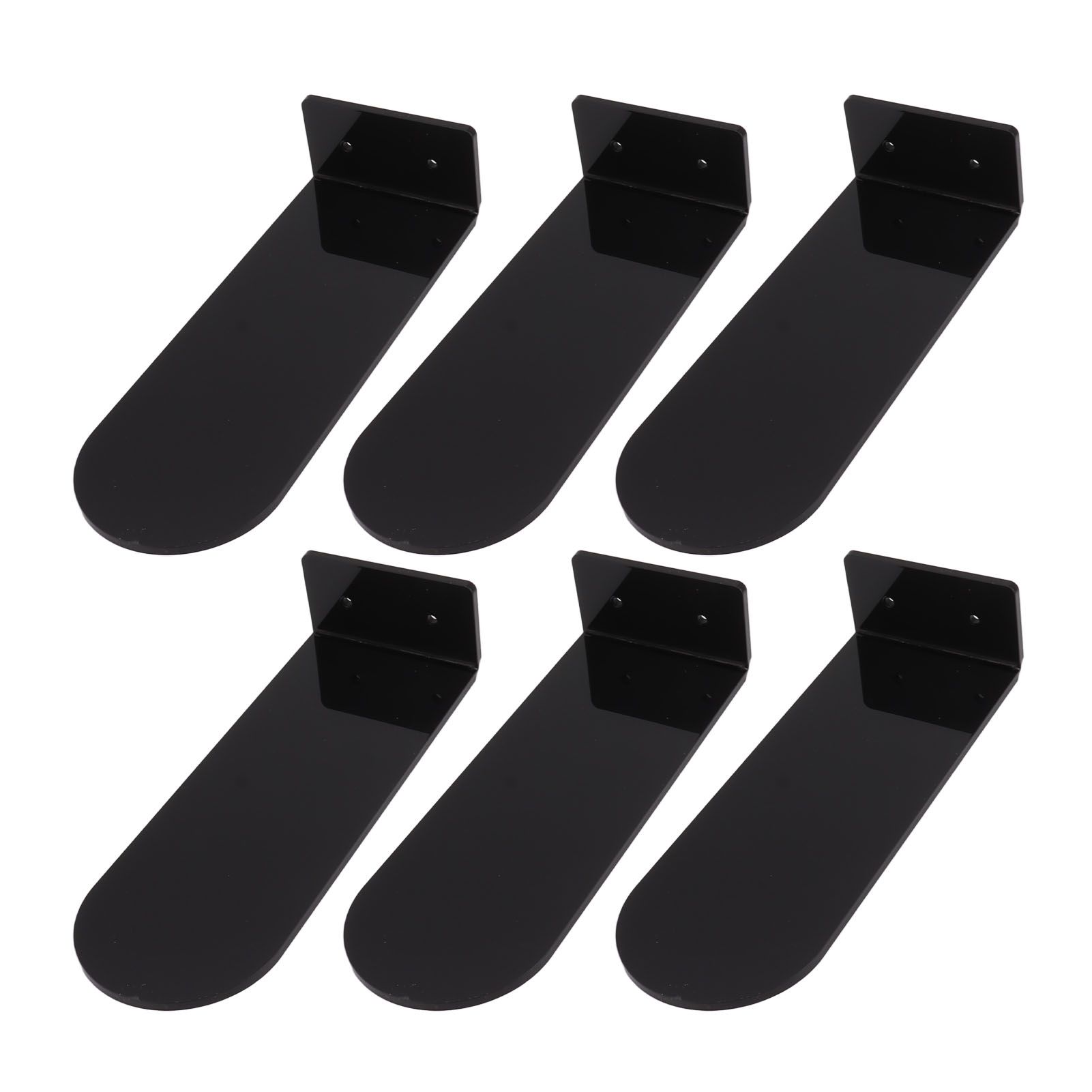 6pcs Floating Shoe Shelves 7.9in Length Acrylic Shoe Display for Footwear Collection Black - Image 4