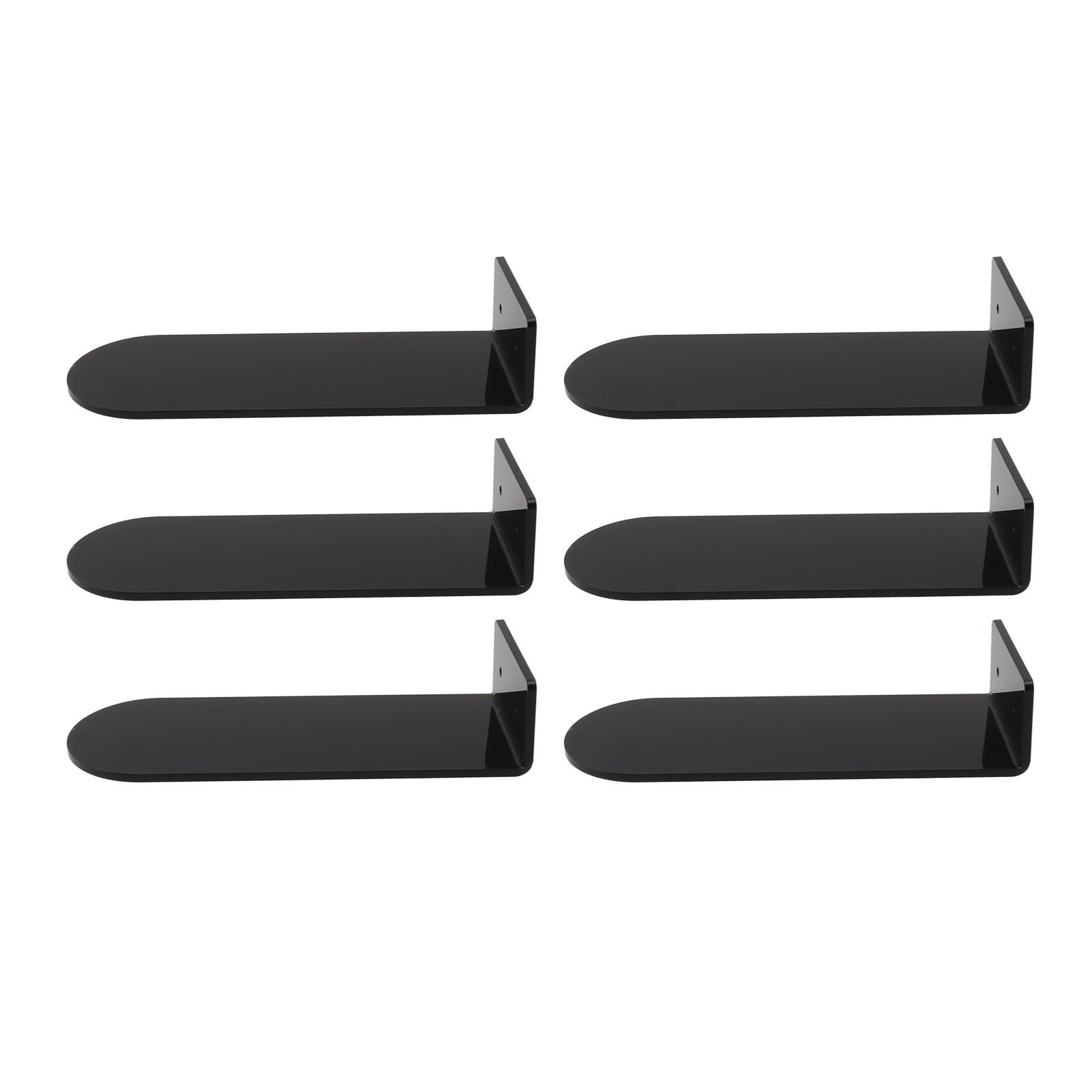 6pcs Floating Shoe Shelves 7.9in Length Acrylic Shoe Display for Footwear Collection Black - Image 5