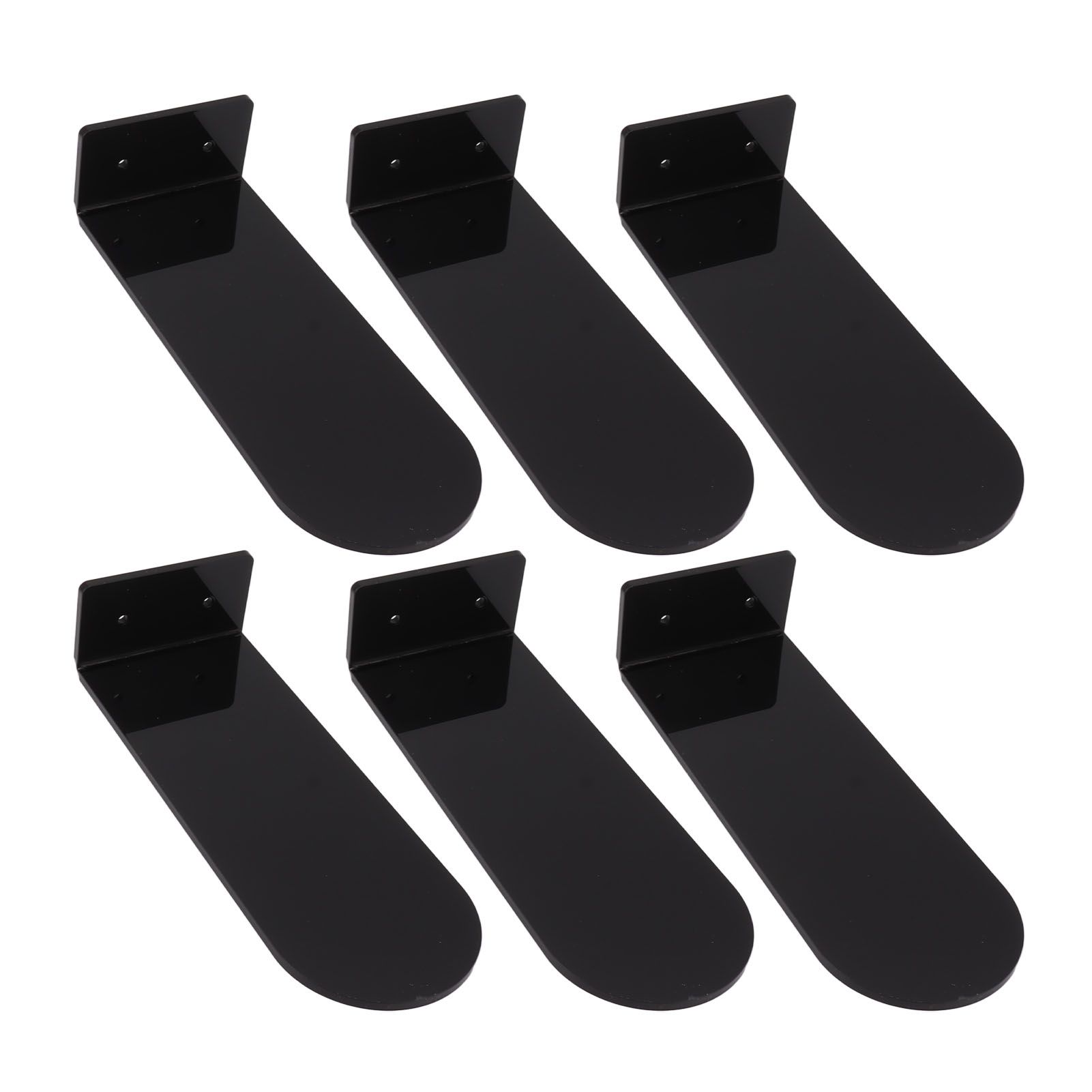 6pcs Floating Shoe Shelves 7.9in Length Acrylic Shoe Display for Footwear Collection Black - Image 6