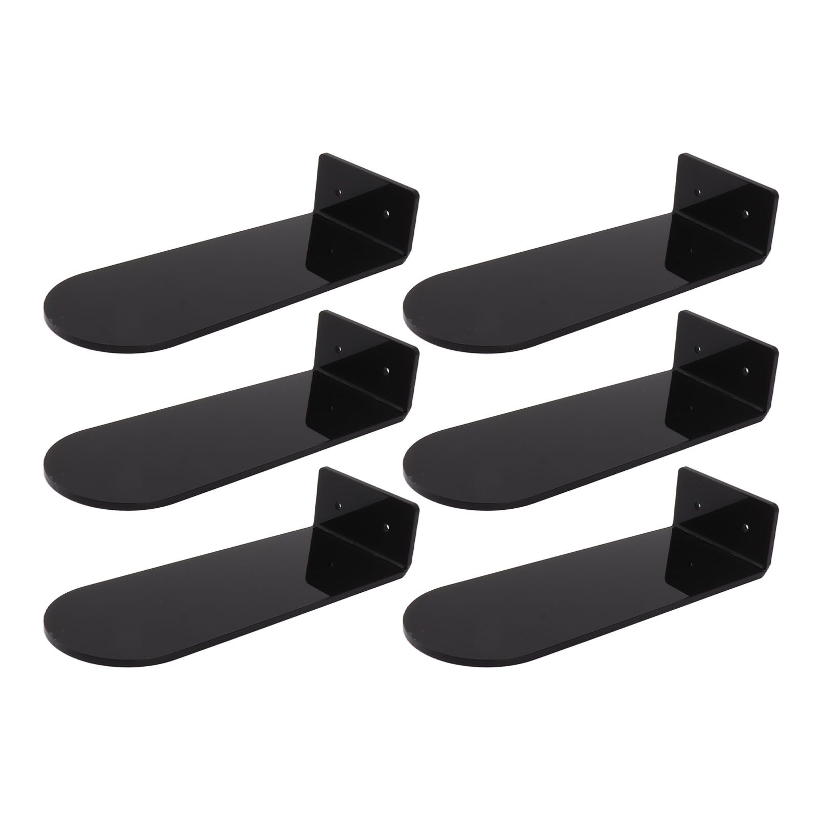 6pcs Floating Shoe Shelves 7.9in Length Acrylic Shoe Display for Footwear Collection Black - Image 7