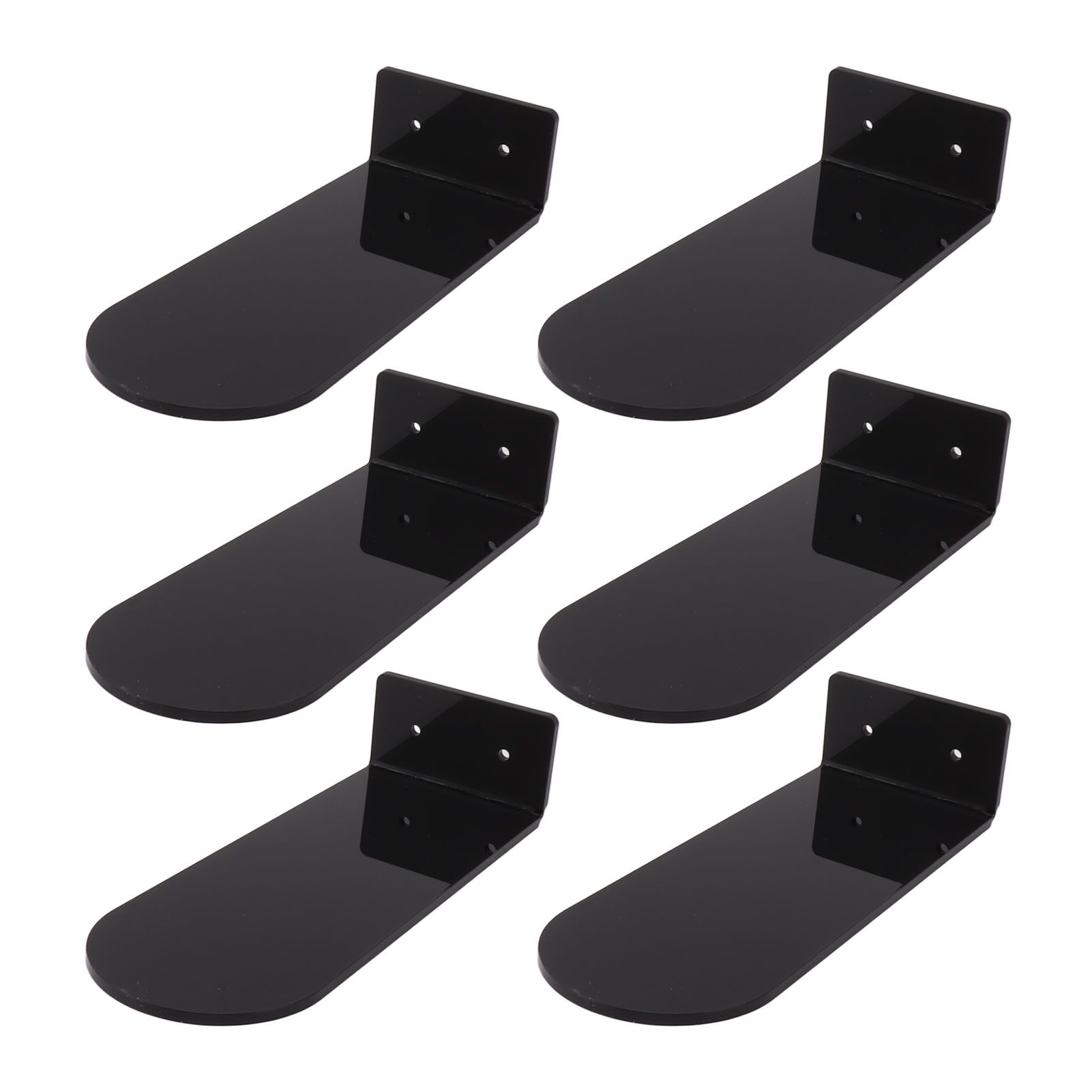 6pcs Floating Shoe Shelves 7.9in Length Acrylic Shoe Display for Footwear Collection Black - Image 8