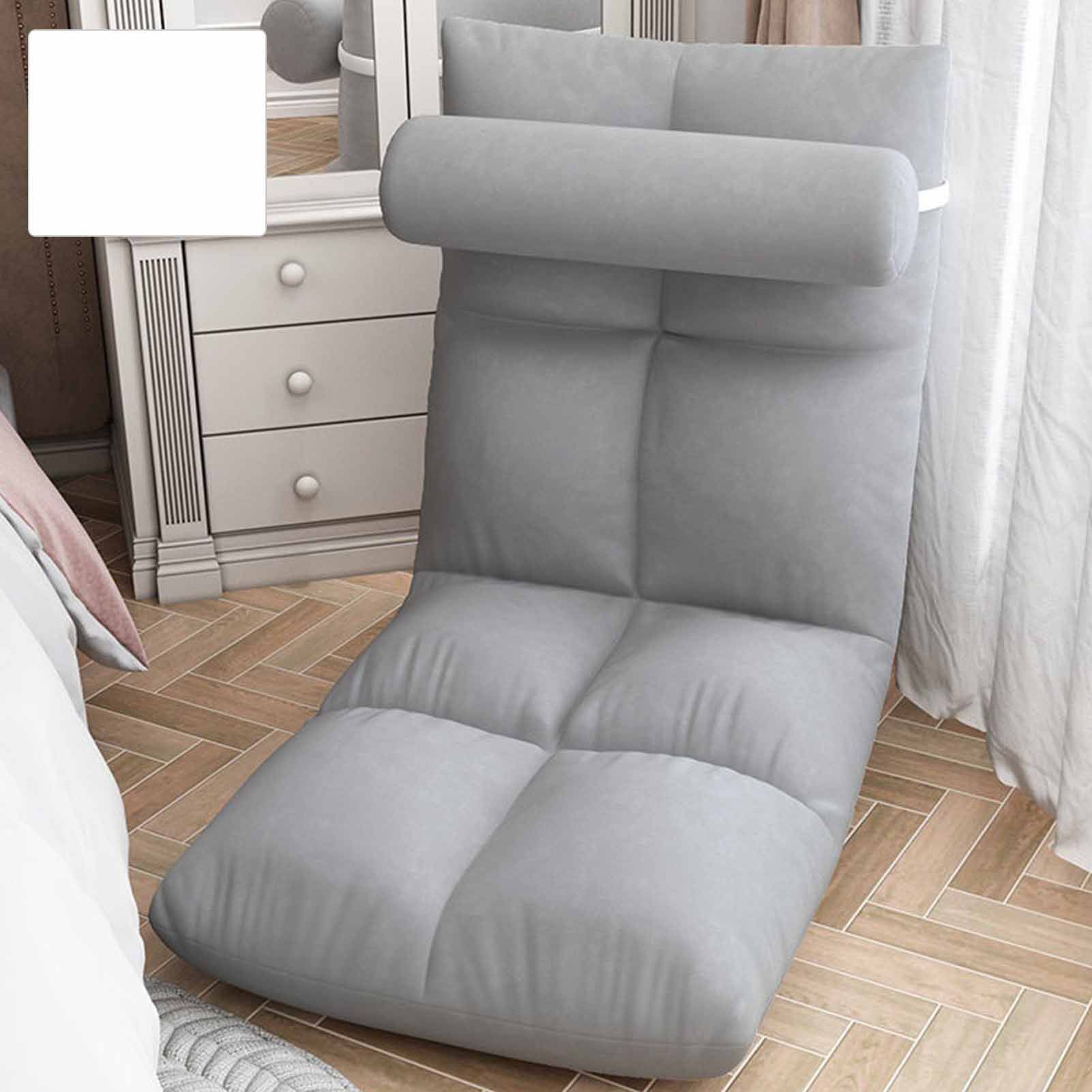 Floor Chair with Back Support Folding Sofa Chair Sleeper Bed Couch Recliner Floor Gaming Chair Meditation Chair for Adults Grey - Image 6