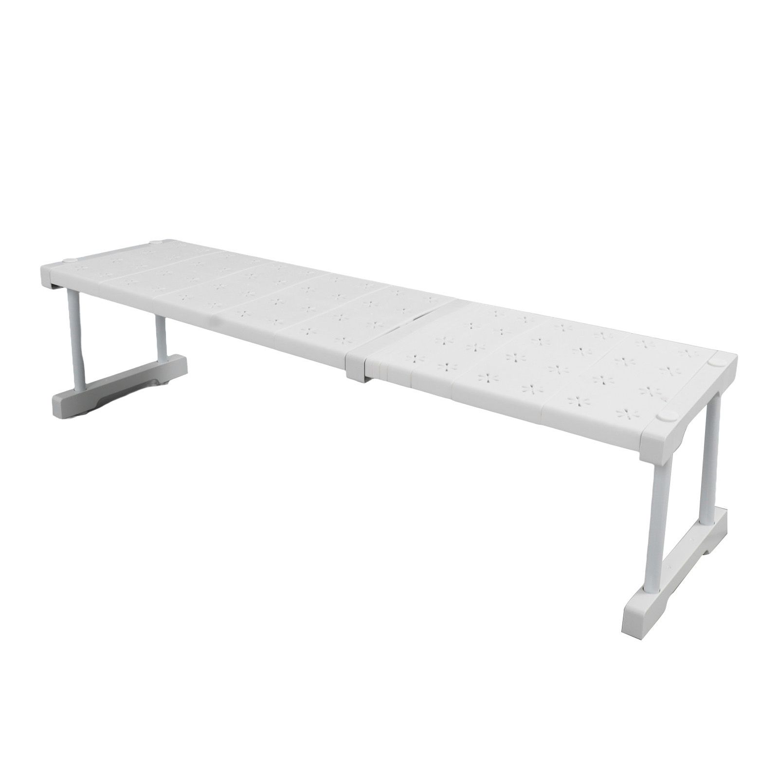 Expandable Closet Shelf Organizer Adjustable Space Saving Wardrobe Sink Tension Shelf 24cm Width 22cm Height Length 67 to 88cm/26.4 to 34.6in - Image 2