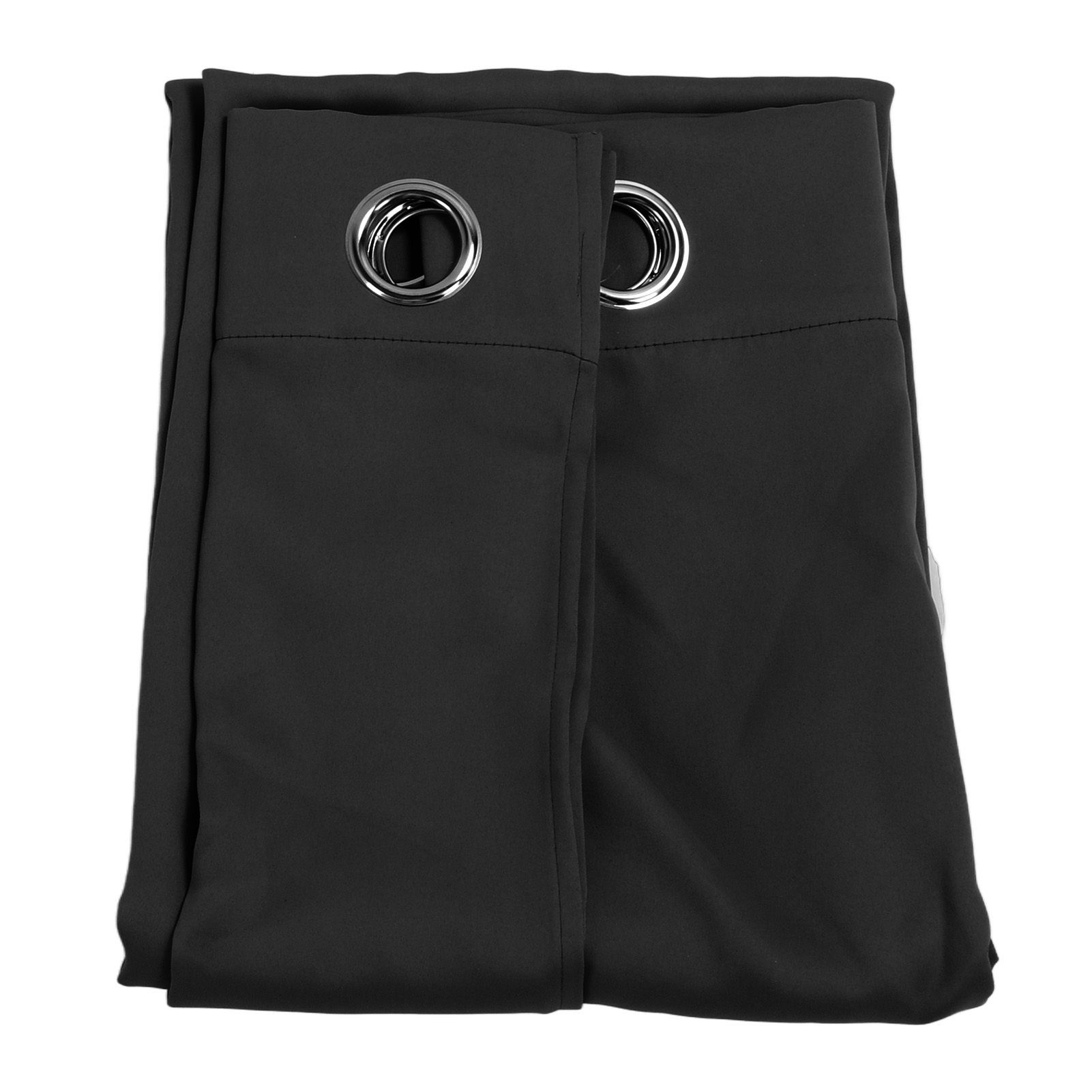 Grommet Blackout Curtains Punch Free Thermal Insulated Room Darkening Curtains for Bedroom Living Room Black 132x213cm / 52.0x83.9in - Image 2