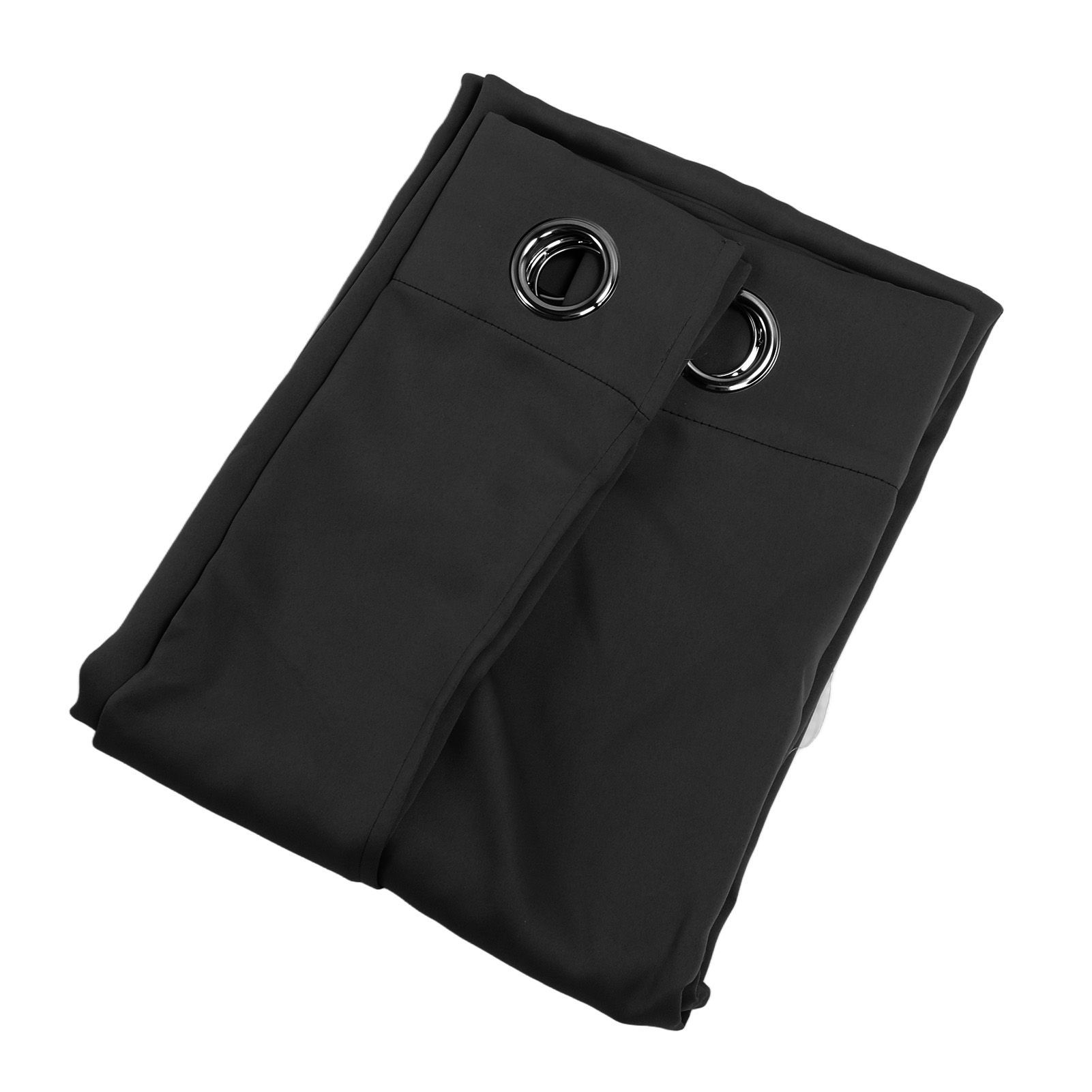 Grommet Blackout Curtains Punch Free Thermal Insulated Room Darkening Curtains for Bedroom Living Room Black 132x213cm / 52.0x83.9in - Image 3