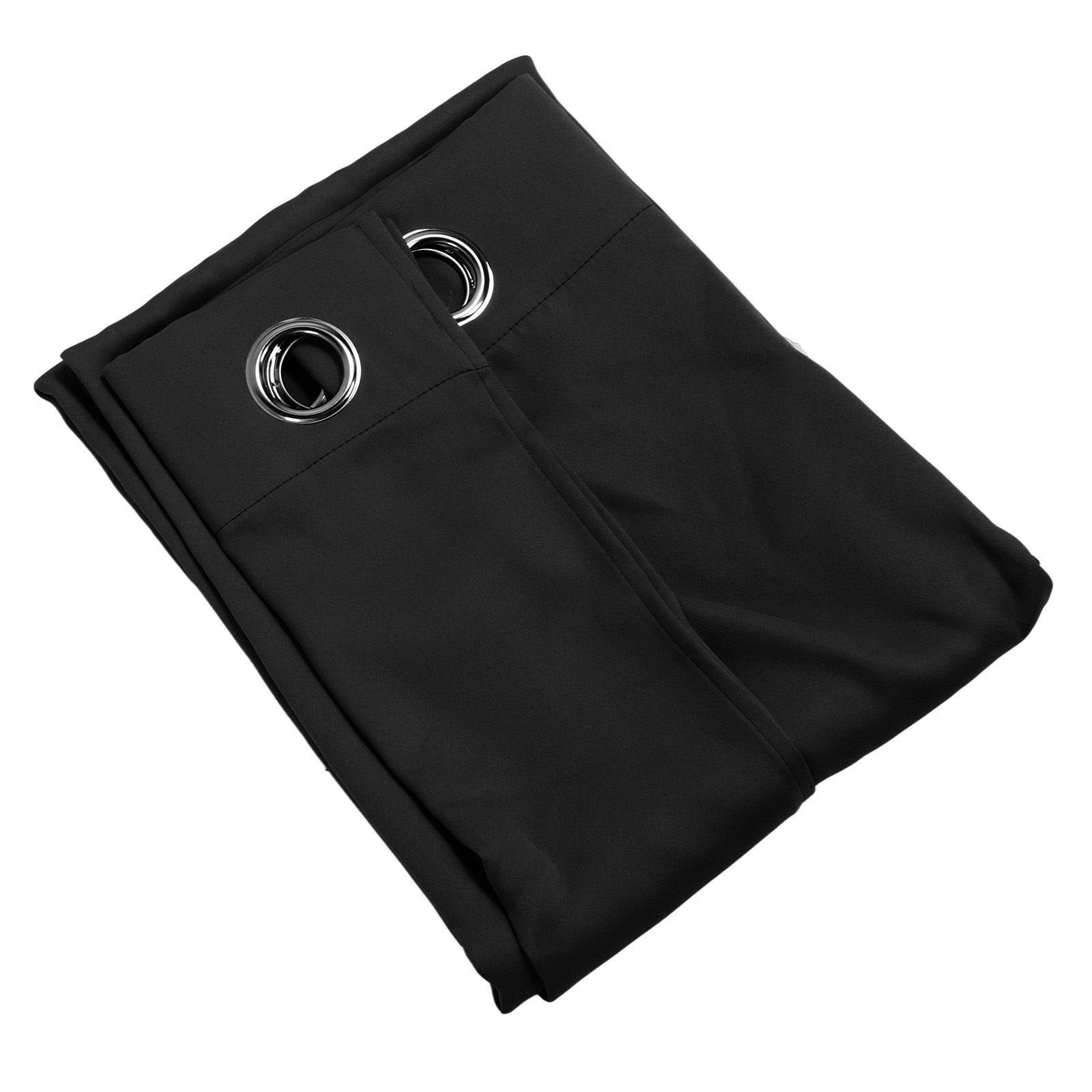 Grommet Blackout Curtains Punch Free Thermal Insulated Room Darkening Curtains for Bedroom Living Room Black 132x213cm / 52.0x83.9in - Image 4