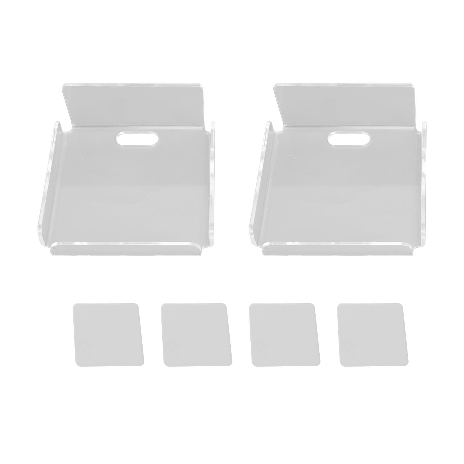 2pcs Small Speaker Wall Shelf Acrylic Adhesive Multi Angle Adjustment Space Saving Security Cameras Floating Shelf for Home Office - Image 1