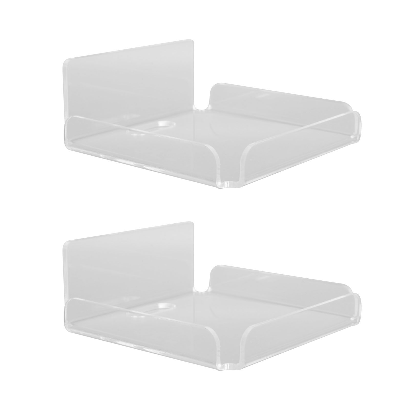 2pcs Small Speaker Wall Shelf Acrylic Adhesive Multi Angle Adjustment Space Saving Security Cameras Floating Shelf for Home Office - Image 7