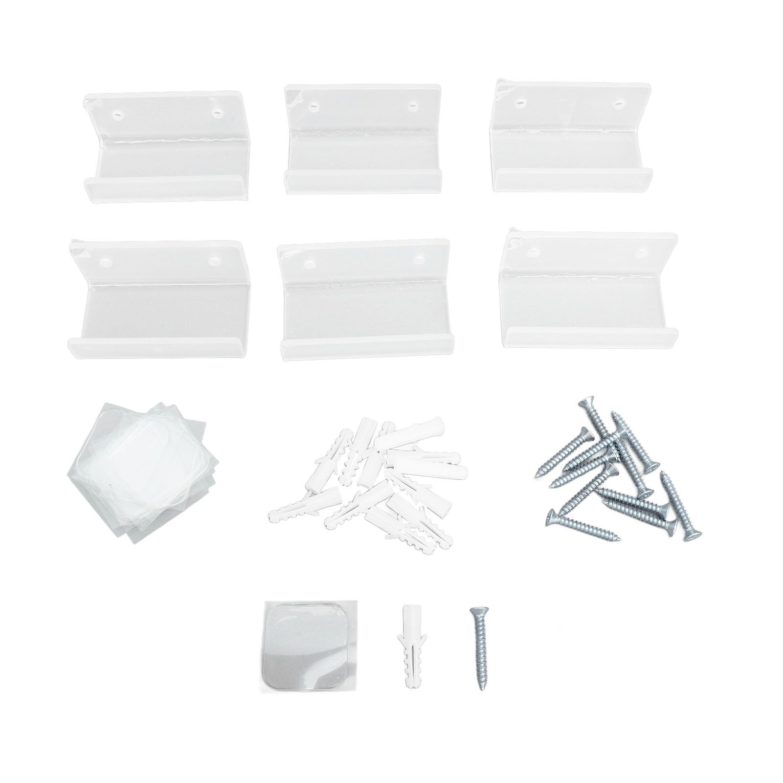 6Pcs Wall Mount Vinyl Record Shelf Clear Clear Acrylic Record CD Storage Rack Floating Wall Shelves for Bathroom Bedroom Living Room Kitchen - Image 1