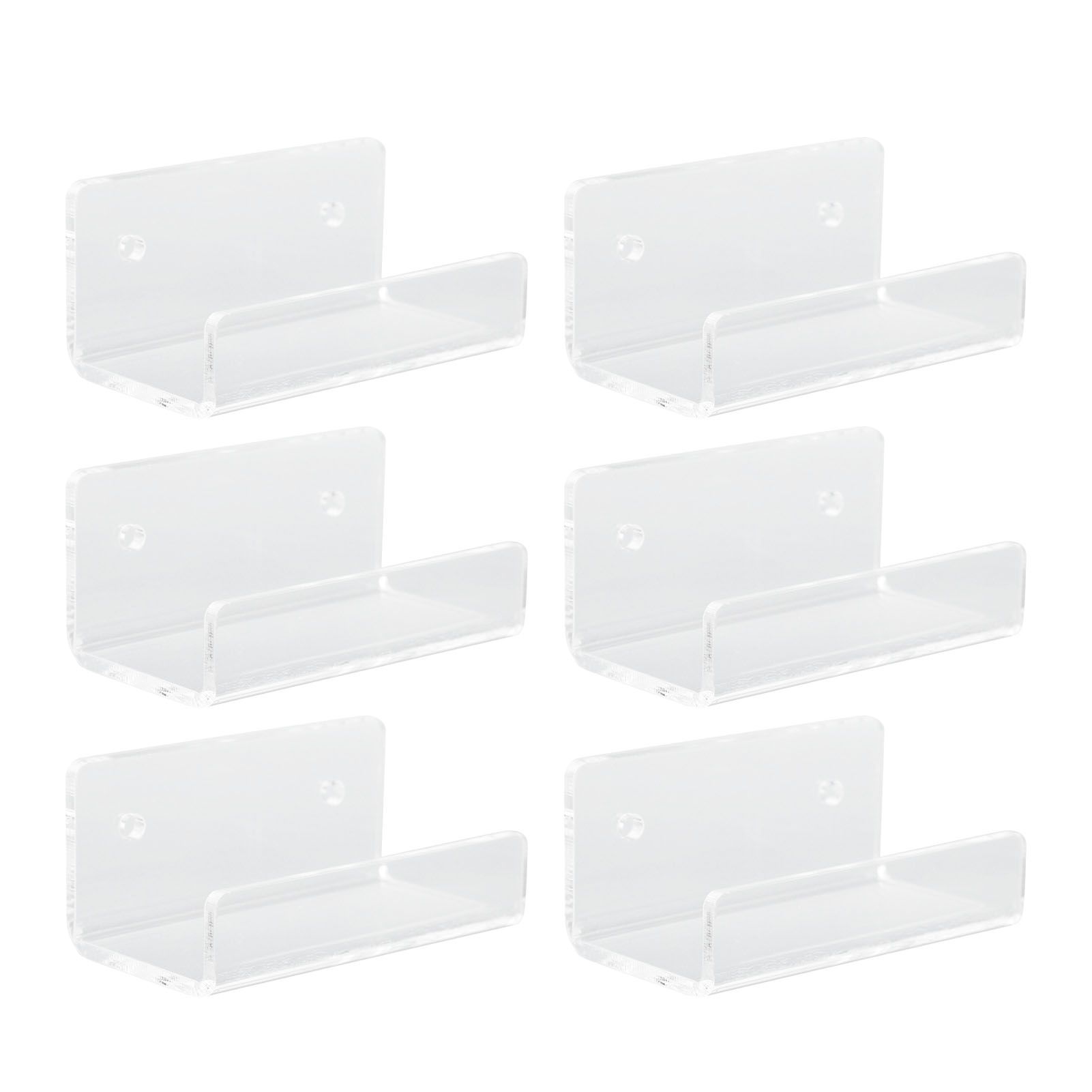 6Pcs Wall Mount Vinyl Record Shelf Clear Clear Acrylic Record CD Storage Rack Floating Wall Shelves for Bathroom Bedroom Living Room Kitchen - Image 3