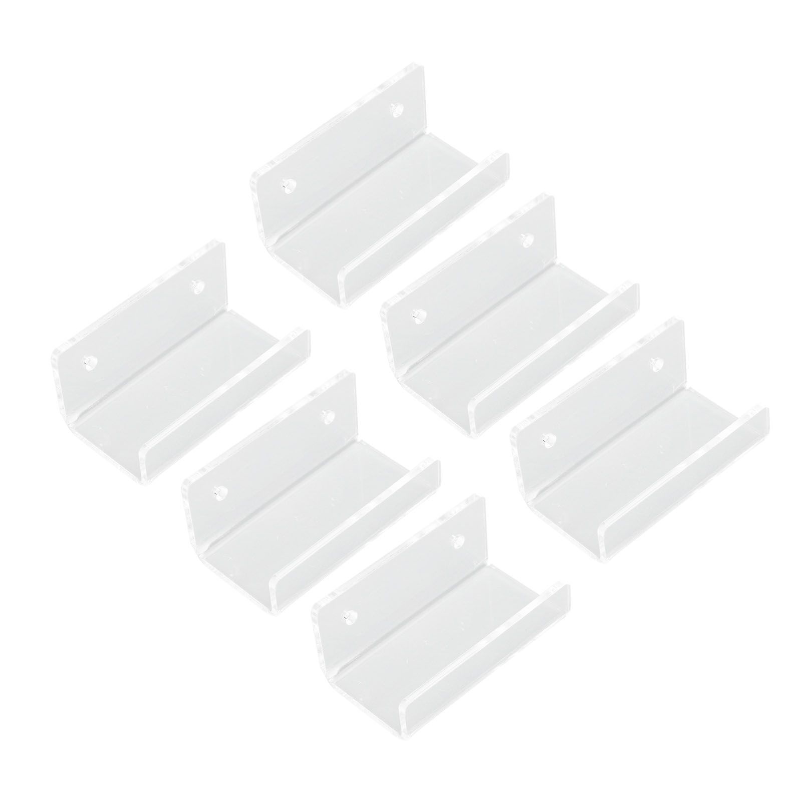 6Pcs Wall Mount Vinyl Record Shelf Clear Clear Acrylic Record CD Storage Rack Floating Wall Shelves for Bathroom Bedroom Living Room Kitchen - Image 5