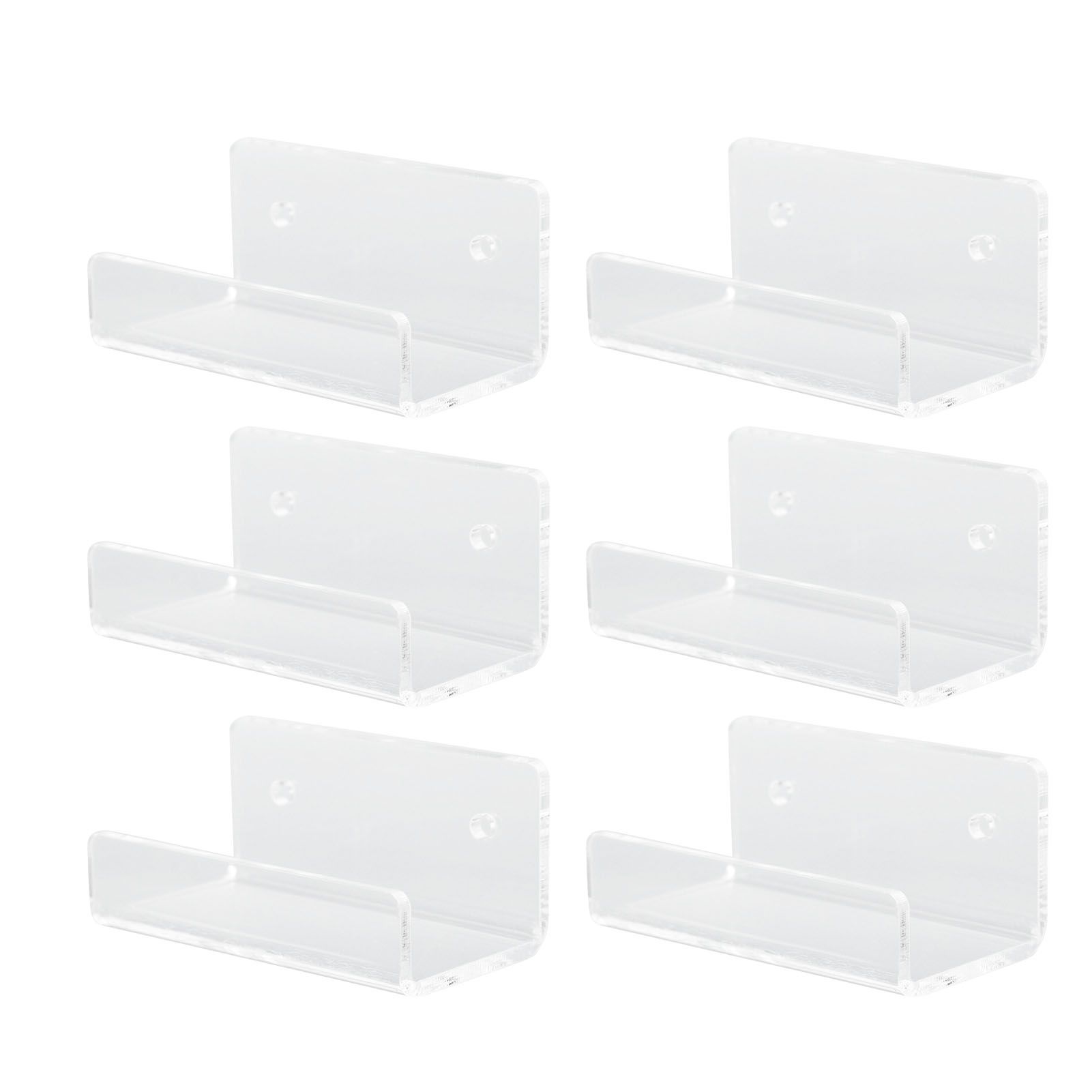 6Pcs Wall Mount Vinyl Record Shelf Clear Clear Acrylic Record CD Storage Rack Floating Wall Shelves for Bathroom Bedroom Living Room Kitchen - Image 8