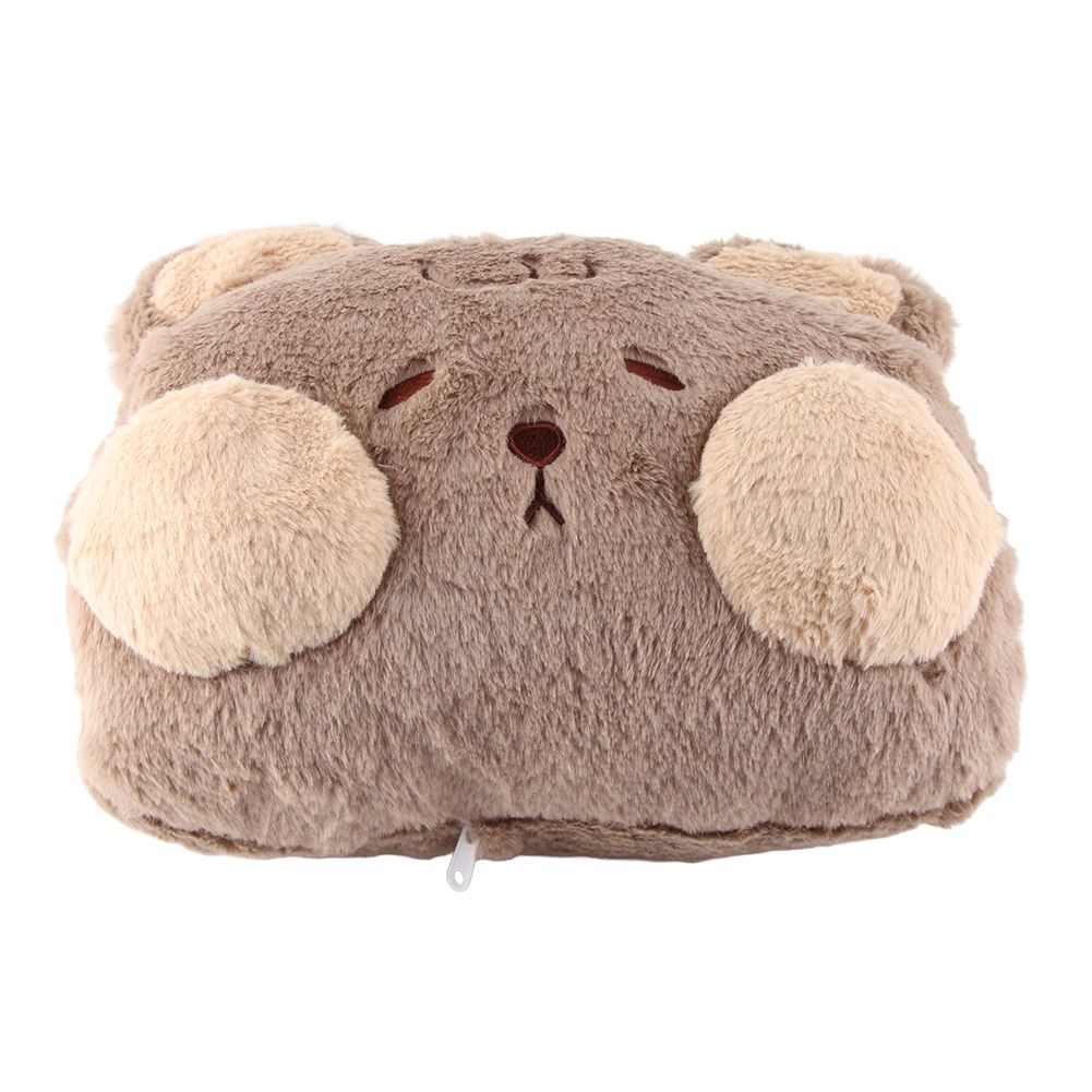 Stuffed Animals Travel Blanket Pillow Set Soft Plush Hugging Pillow Cute Plush Toy with Hand Warmer Design for Travel Home Office Bear - Image 3