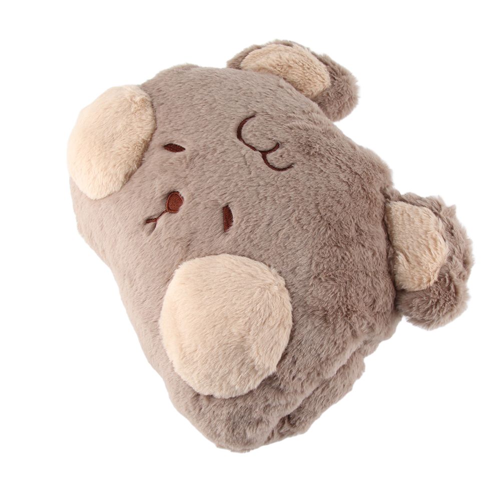 Stuffed Animals Travel Blanket Pillow Set Soft Plush Hugging Pillow Cute Plush Toy with Hand Warmer Design for Travel Home Office Bear - Image 4