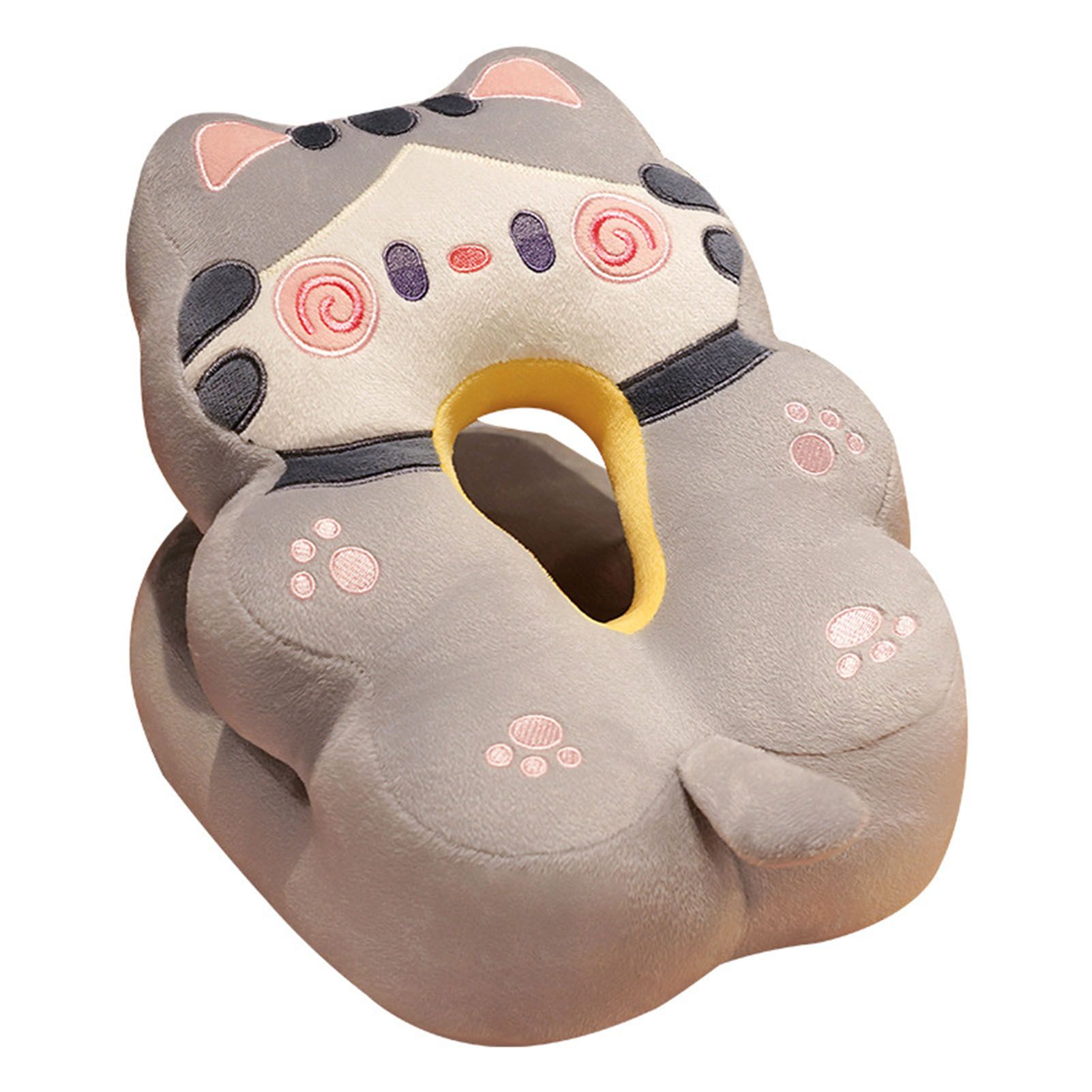 Ice Silk V Shaped Nap Pillow Napping Artifact Cute Animal Sleeping Pillow Cushion for Office Students Grey Cat - Image 1