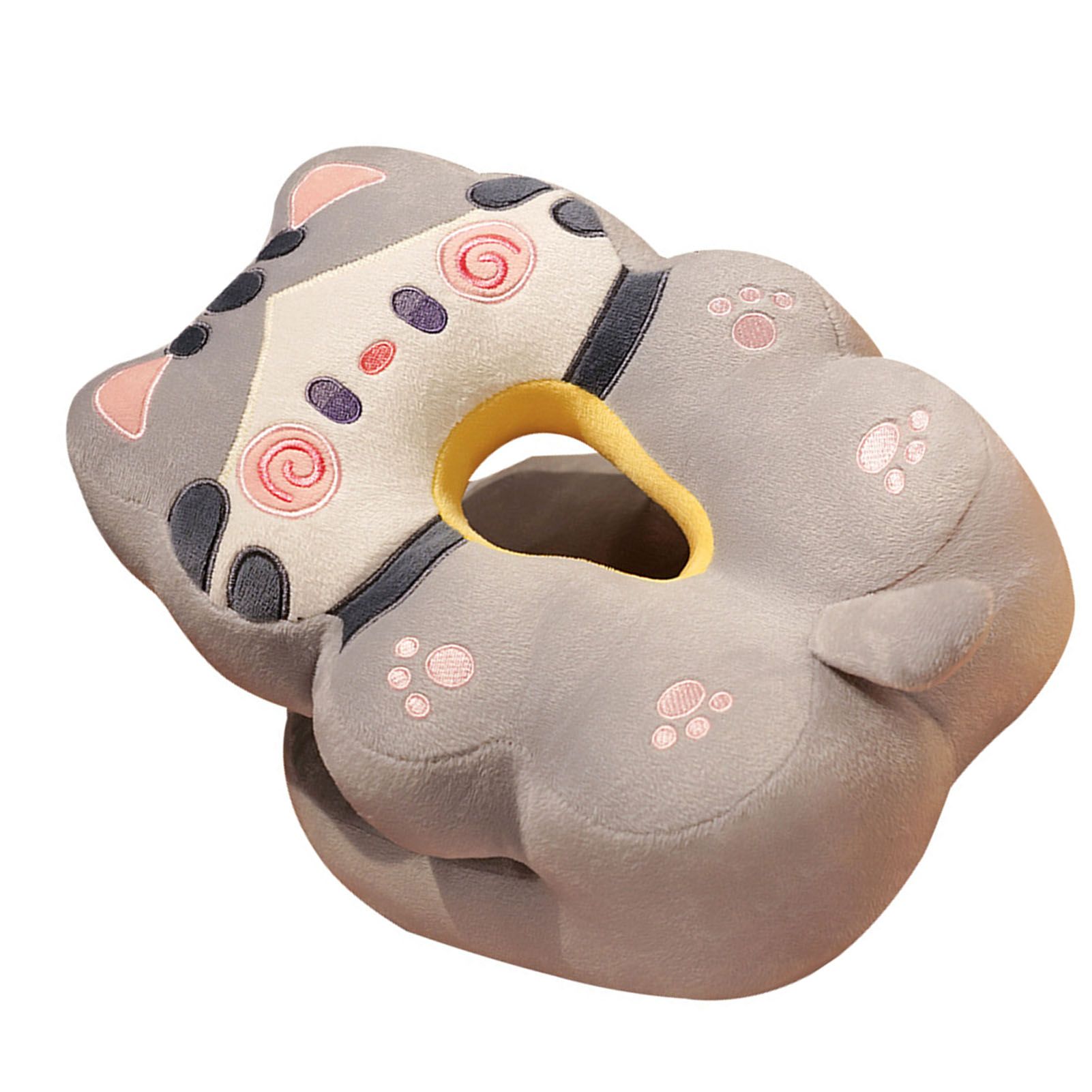 Ice Silk V Shaped Nap Pillow Napping Artifact Cute Animal Sleeping Pillow Cushion for Office Students Grey Cat - Image 2