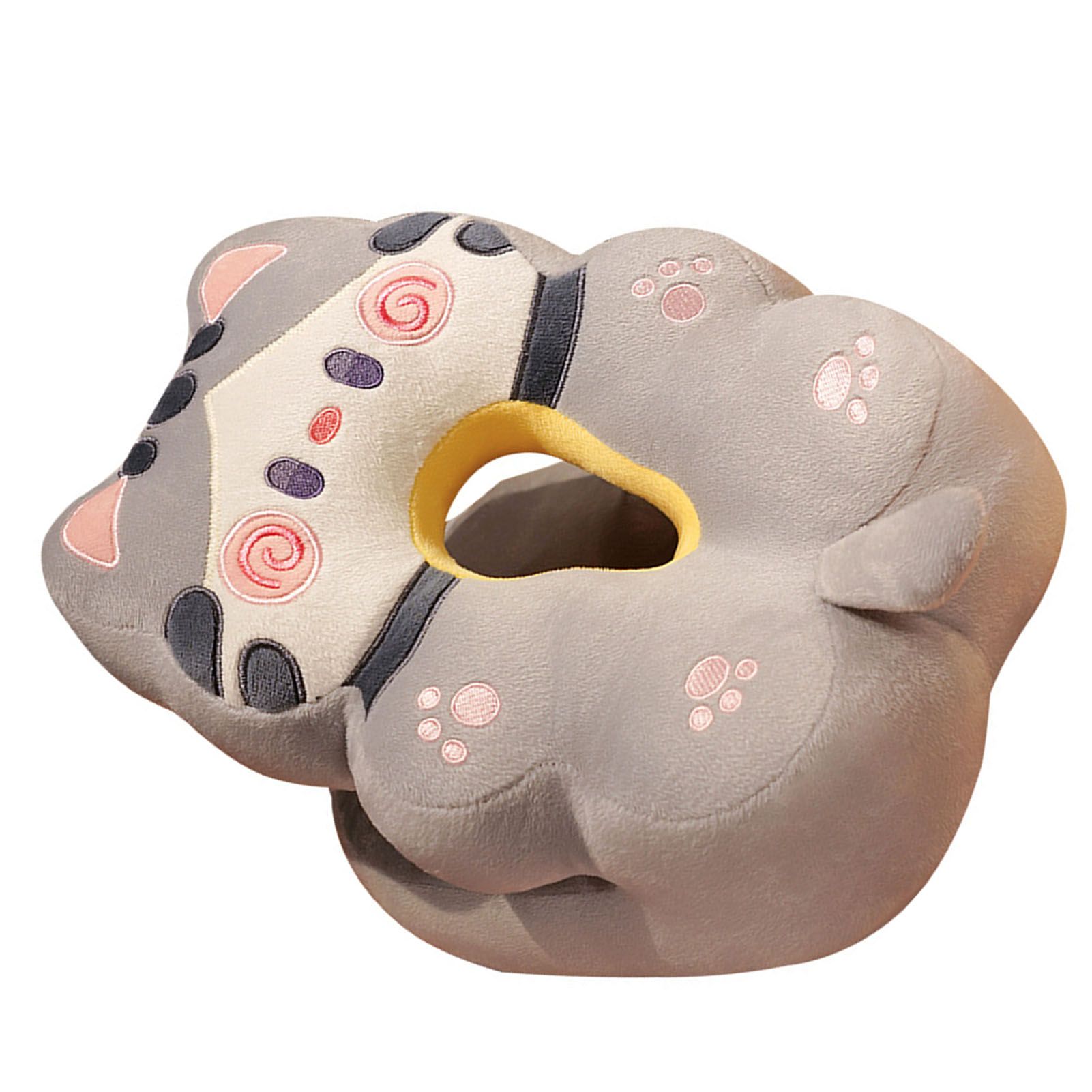 Ice Silk V Shaped Nap Pillow Napping Artifact Cute Animal Sleeping Pillow Cushion for Office Students Grey Cat - Image 3