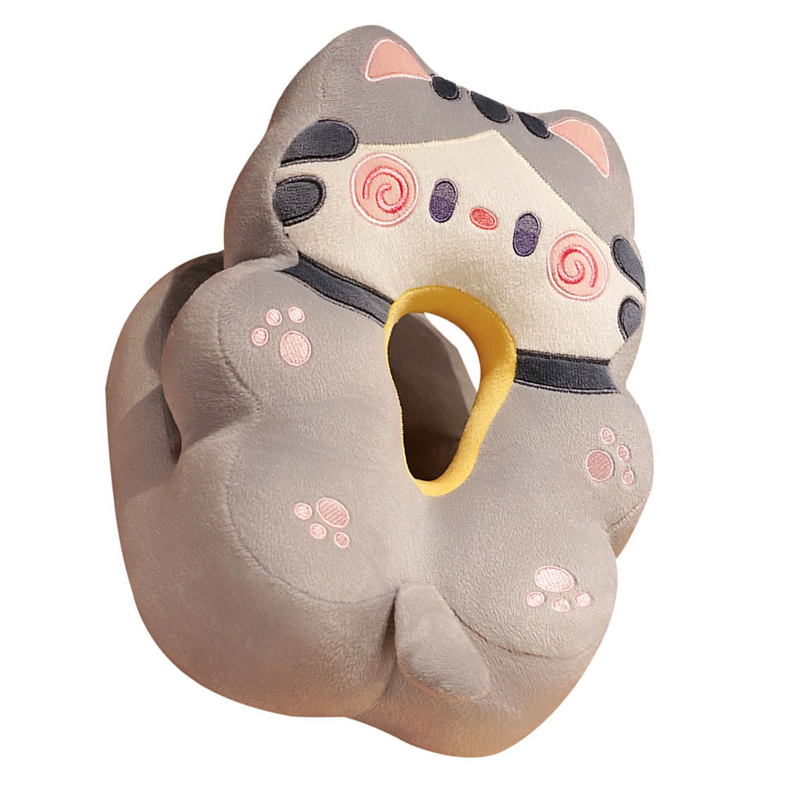 Ice Silk V Shaped Nap Pillow Napping Artifact Cute Animal Sleeping Pillow Cushion for Office Students Grey Cat - Image 4