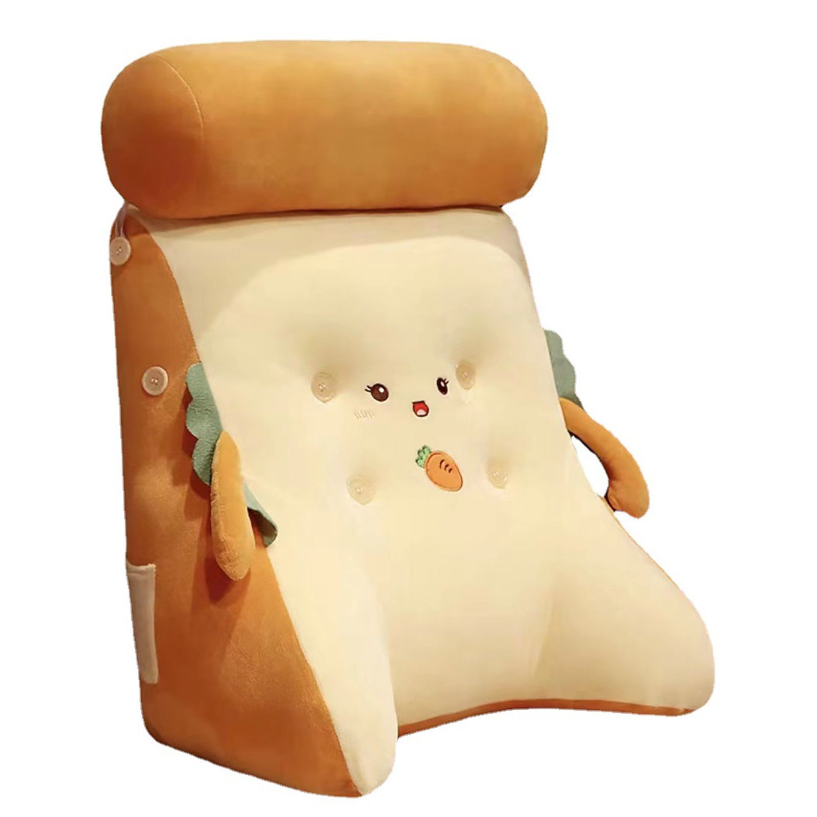 Backrest Pillow Washable Removable Cover Soft Cartoon Animal Back Support Cushion for Office Chair Bedside Carrot - Image 1