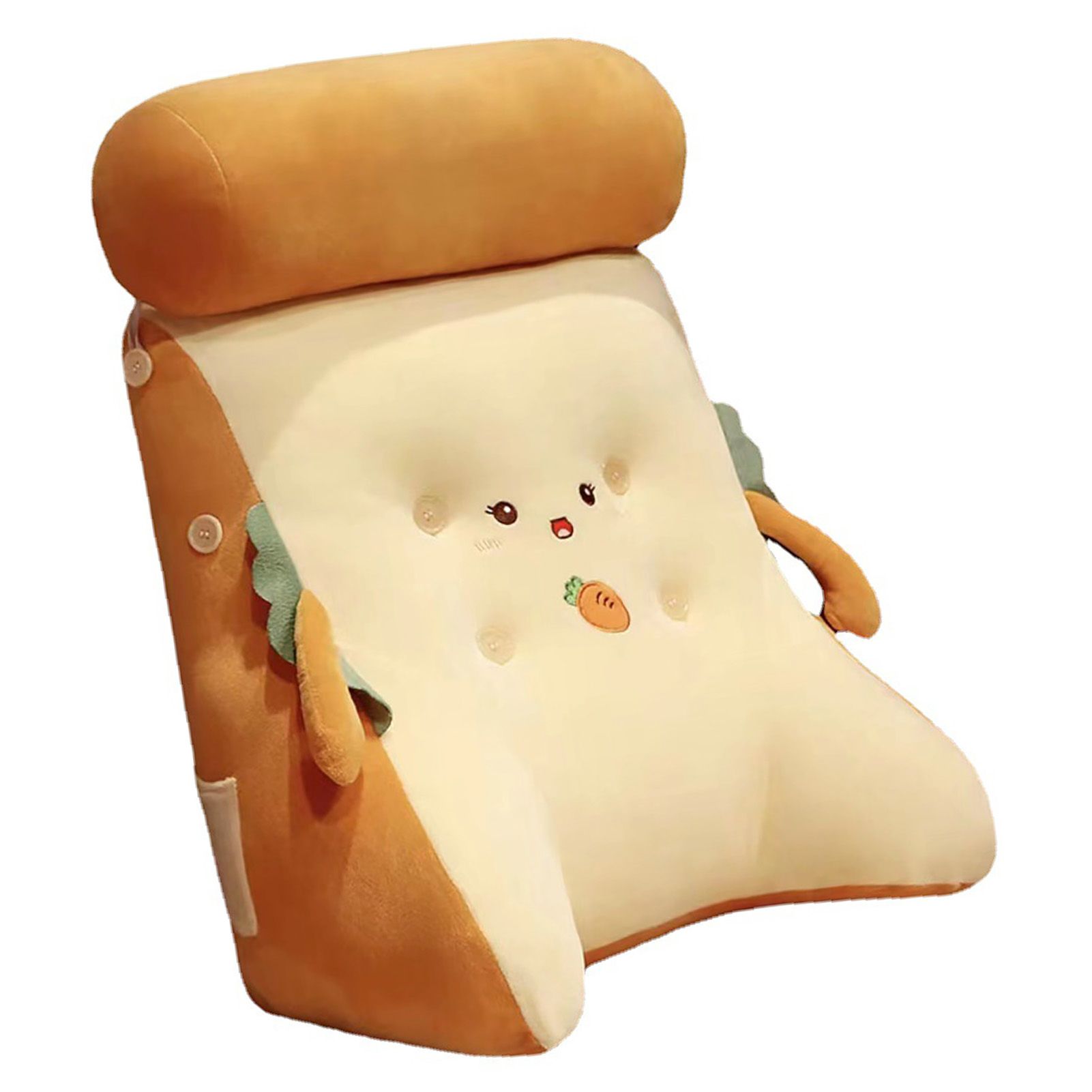Backrest Pillow Washable Removable Cover Soft Cartoon Animal Back Support Cushion for Office Chair Bedside Carrot - Image 2