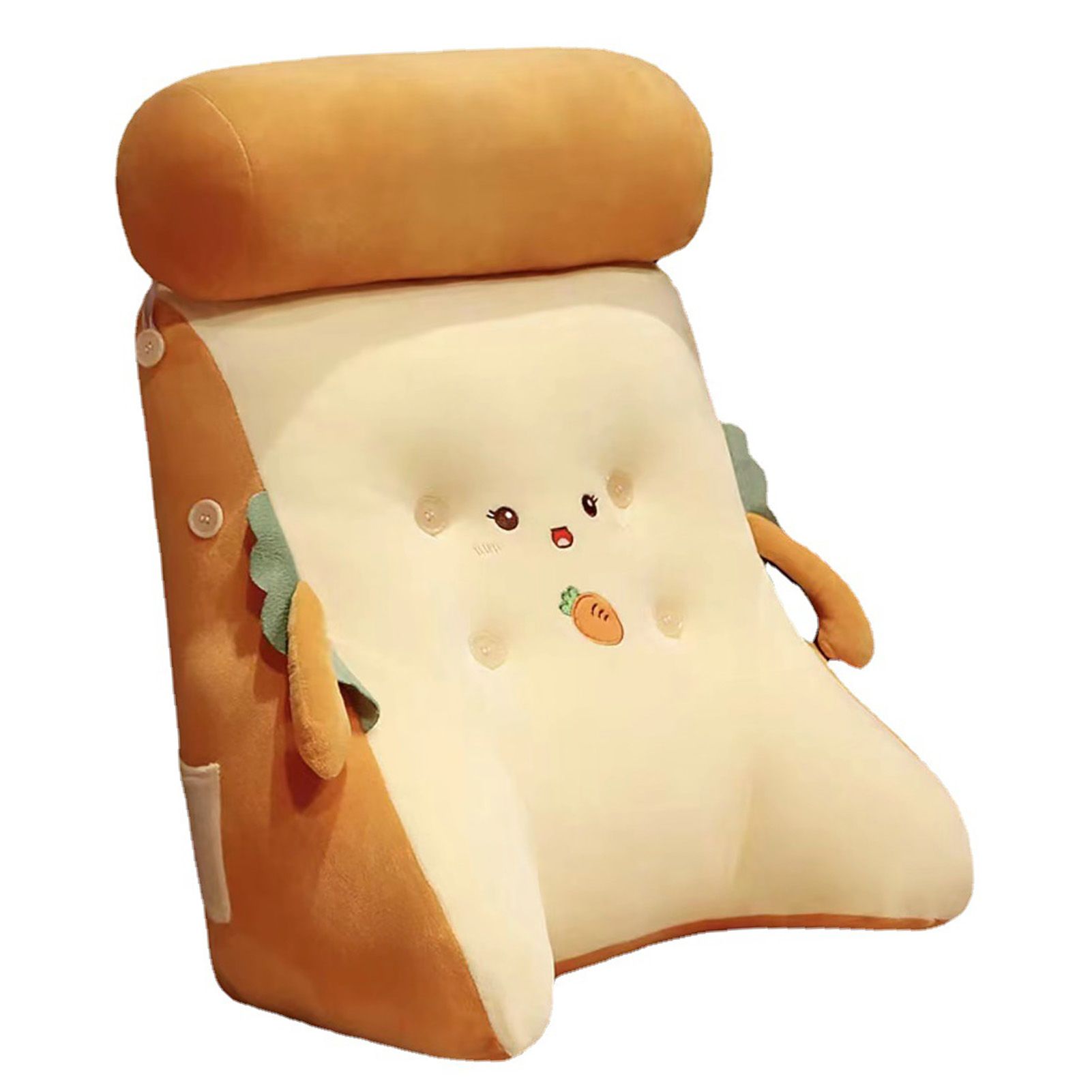 Backrest Pillow Washable Removable Cover Soft Cartoon Animal Back Support Cushion for Office Chair Bedside Carrot - Image 3