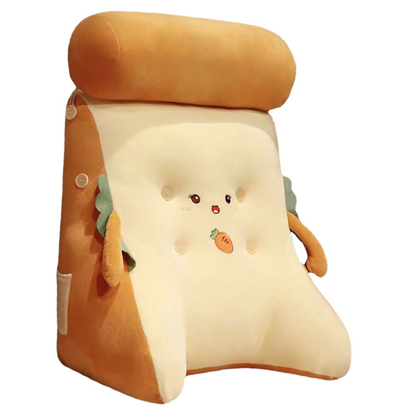 Backrest Pillow Washable Removable Cover Soft Cartoon Animal Back Support Cushion for Office Chair Bedside Carrot - Image 4