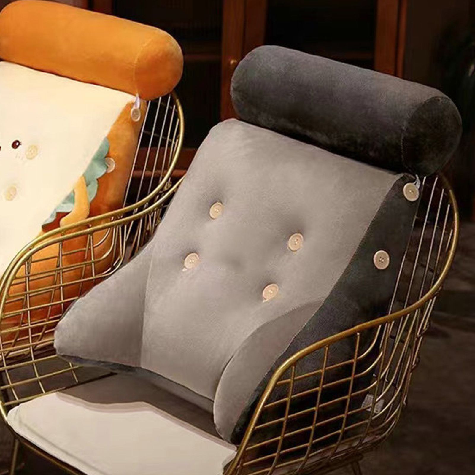 Backrest Pillow Washable Removable Cover Soft Cartoon Animal Back Support Cushion for Office Chair Bedside Dog - Image 5